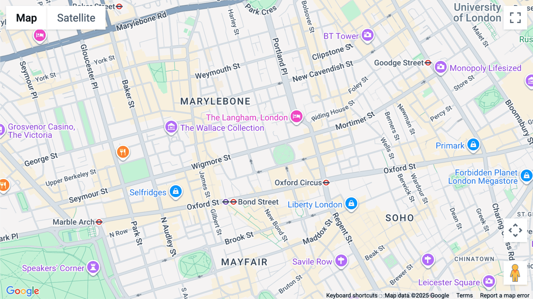 Click for interative map of 17 Cavendish Square, London