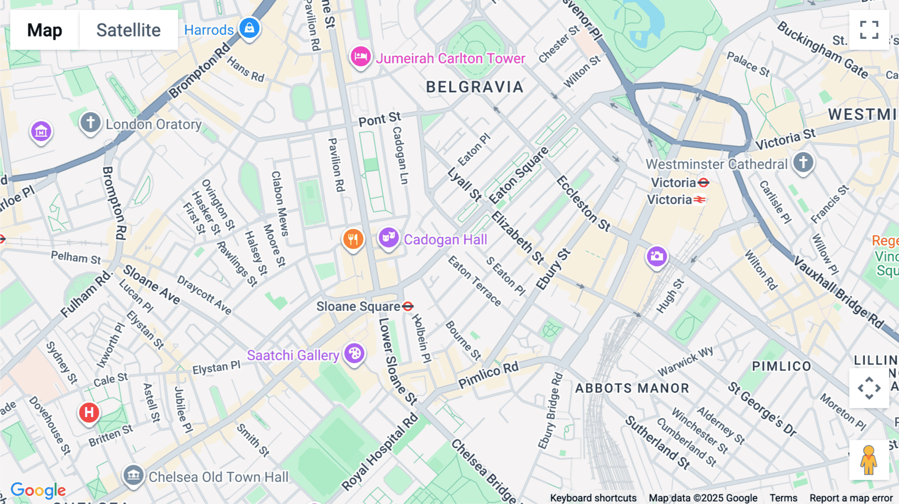 Click for interative map of 2 Eaton Gate, London