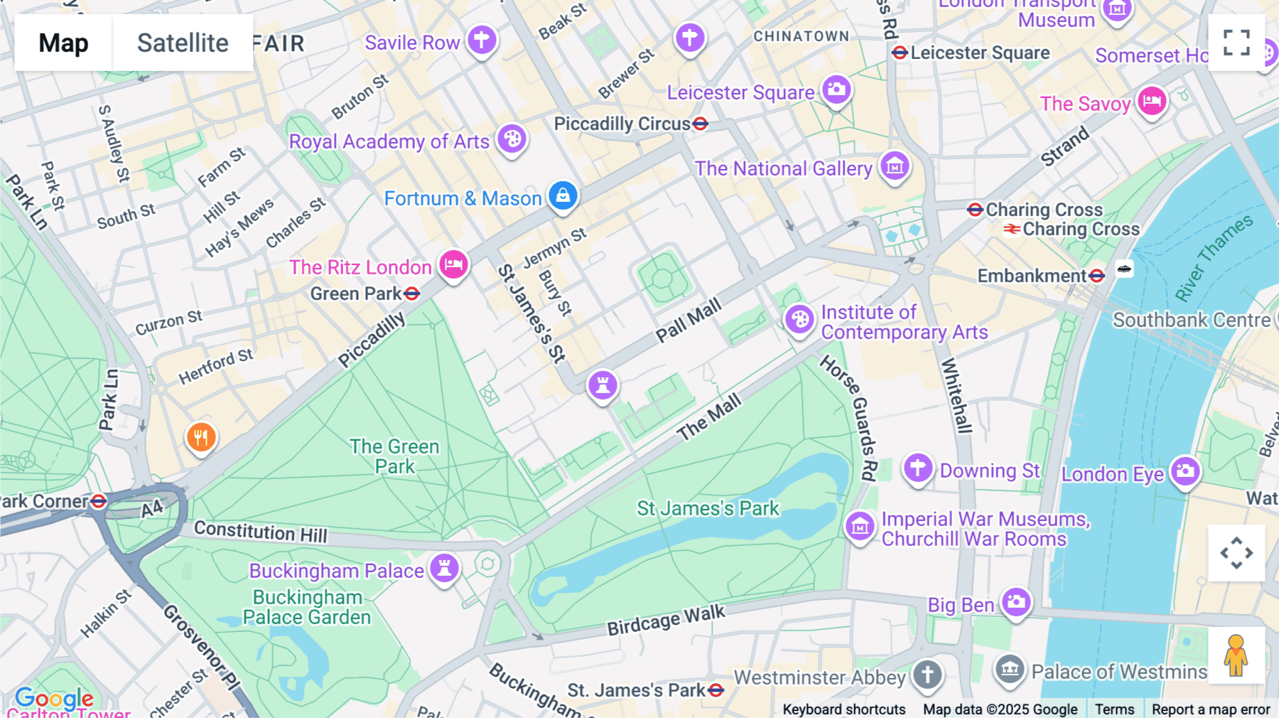 Click for interative map of 78-79 Pall Mall, London