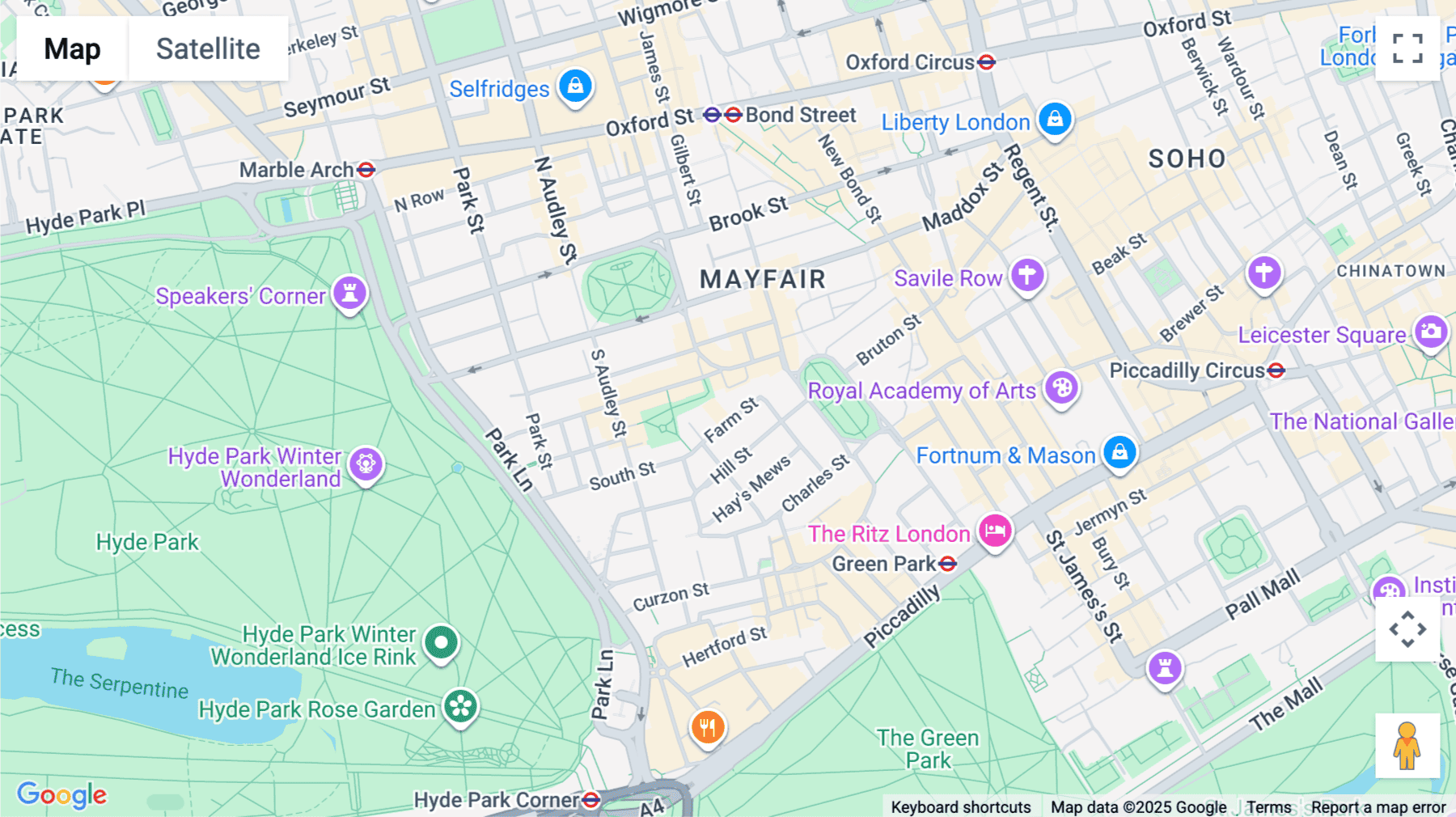 Click for interative map of 29 Farm Street, London