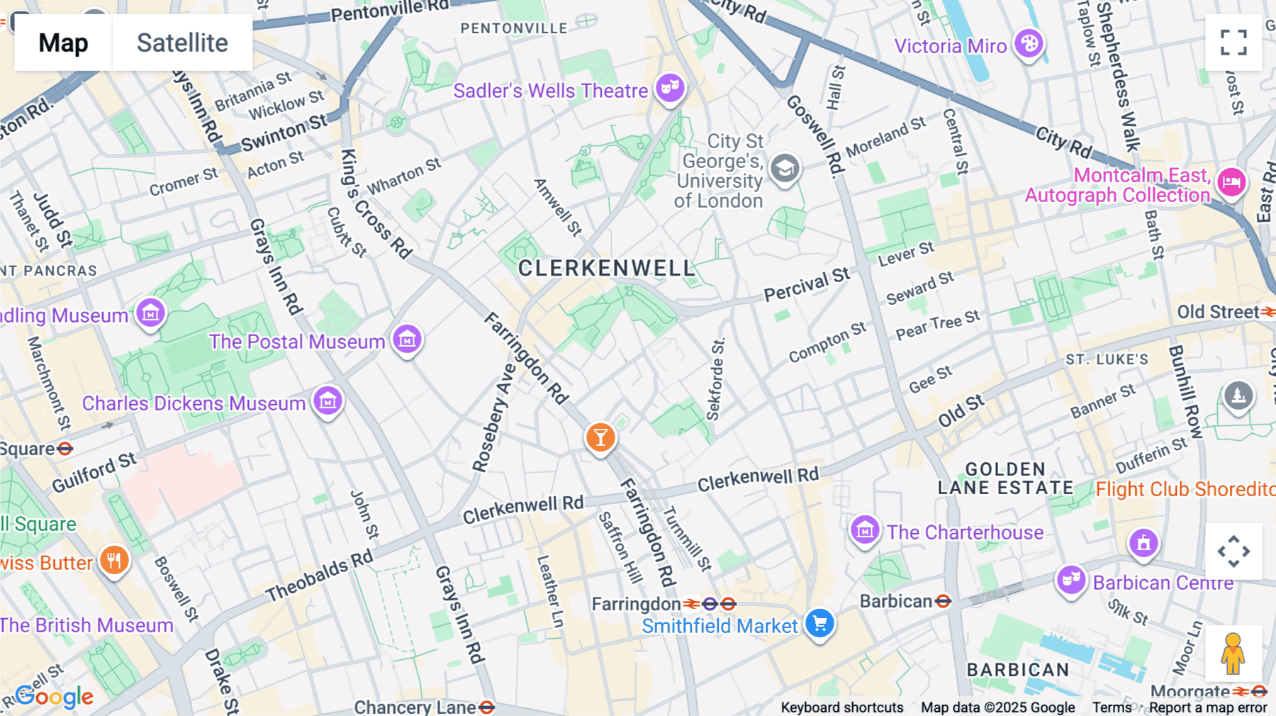 Click for interative map of 40, Bowling Green Lane, London