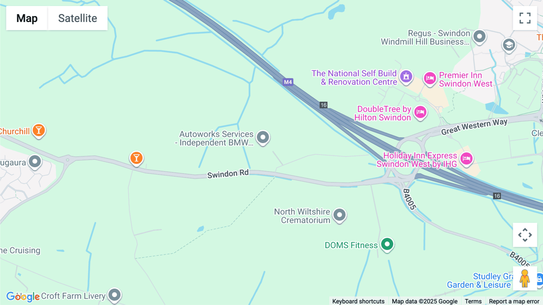 Click for interative map of Old Swindon Road, Royal Wootton Bassett