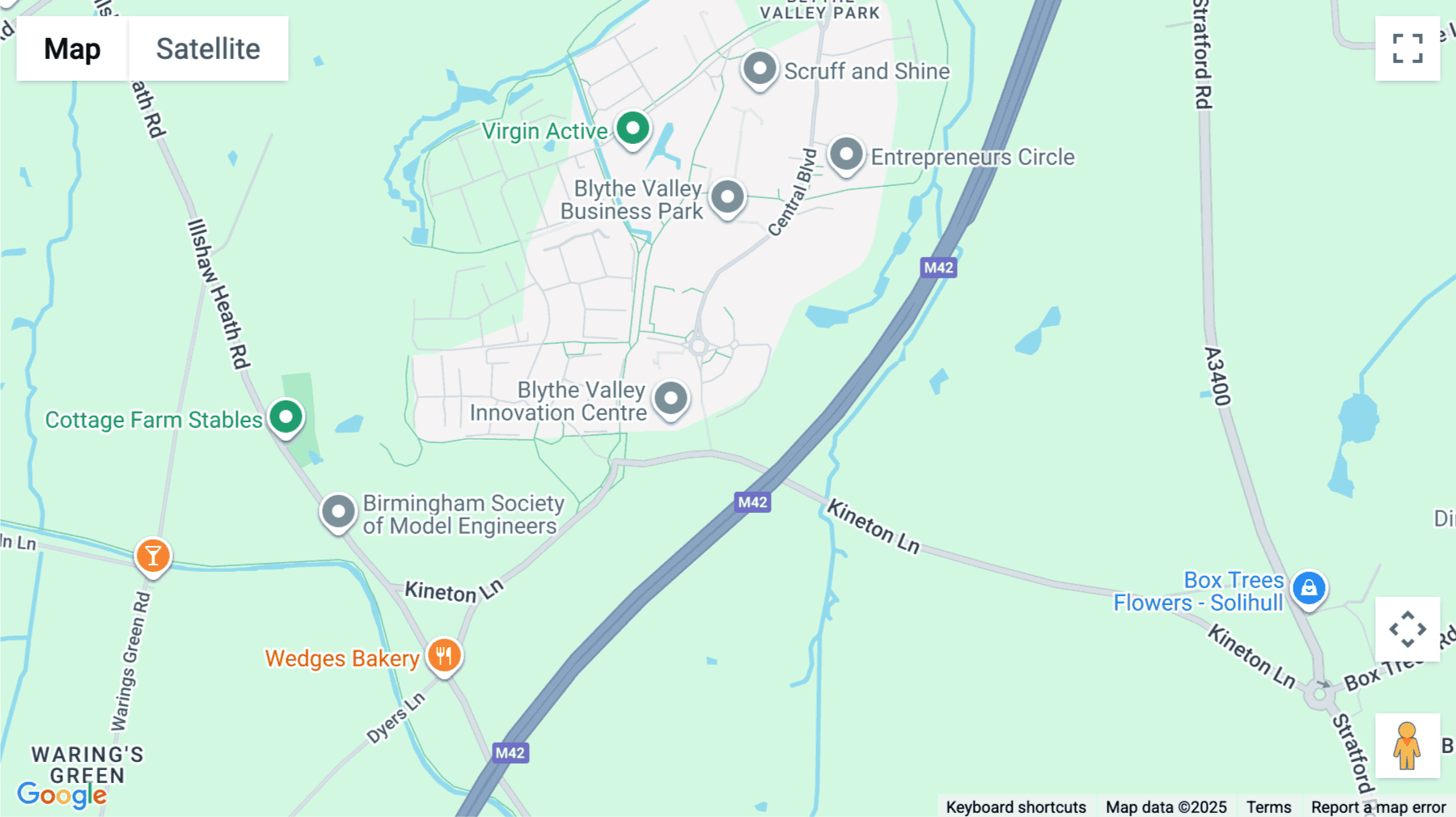 Click for interative map of Central Boulevard, Blythe Valley Park, Solihull (UK)