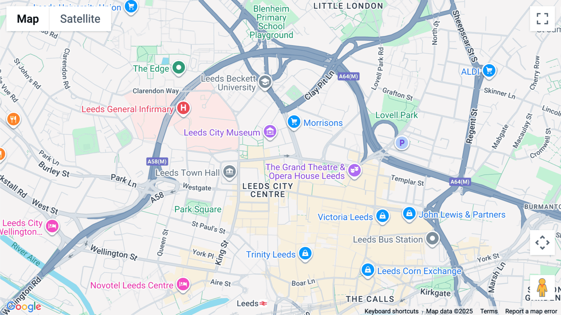 Click for interative map of Cathedral Chambers, Great George Street, Leeds