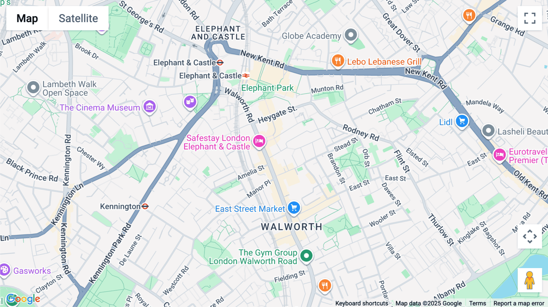 Click for interative map of 9B, Larcom Street, London