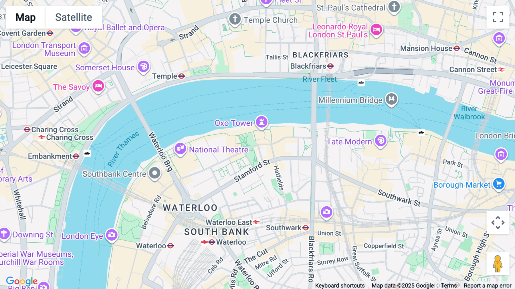 Click for interative map of Upper Ground, London