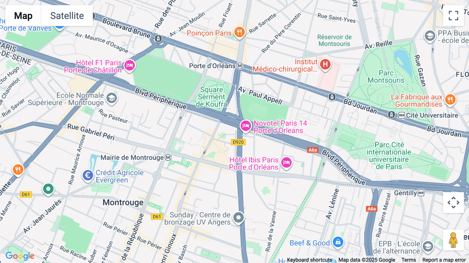 Click for interative map of 25 Boulevard Romain Rolland, Paris