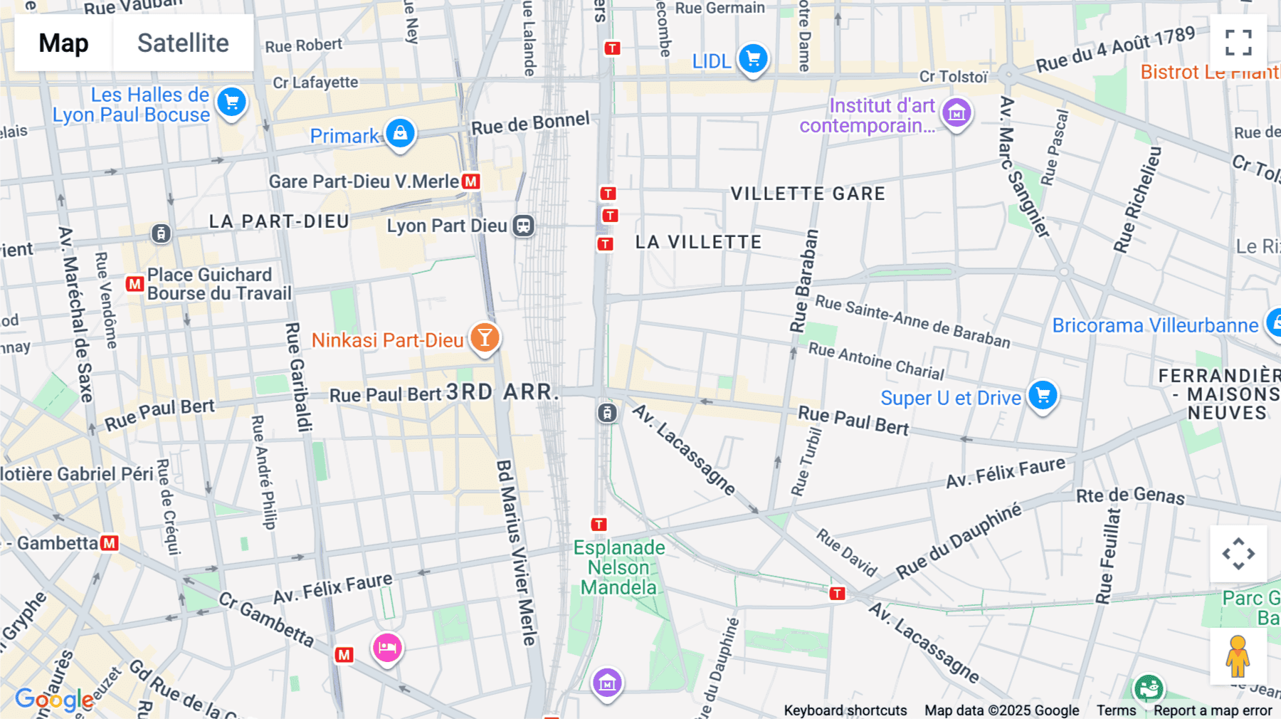 Click for interative map of 47, Rue Maurice Flandin, Lyon