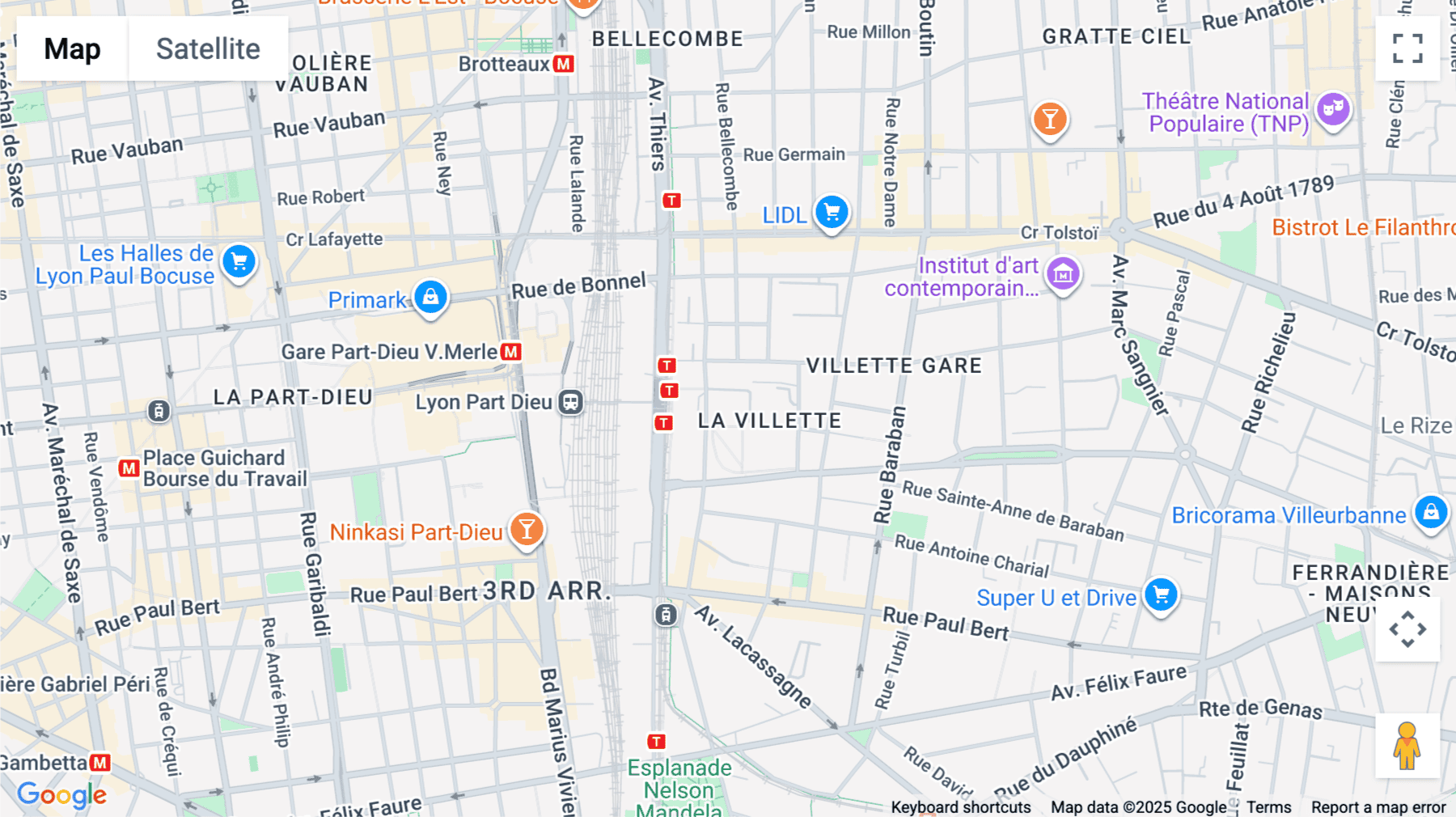 Click for interative map of 27, Rue Maurice Flandin, Lyon