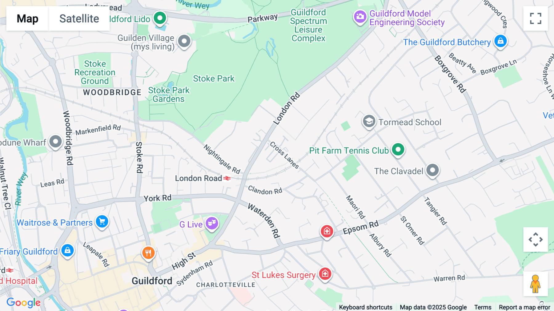 Click for interative map of 3 London Square, Cross Lanes, Guildford