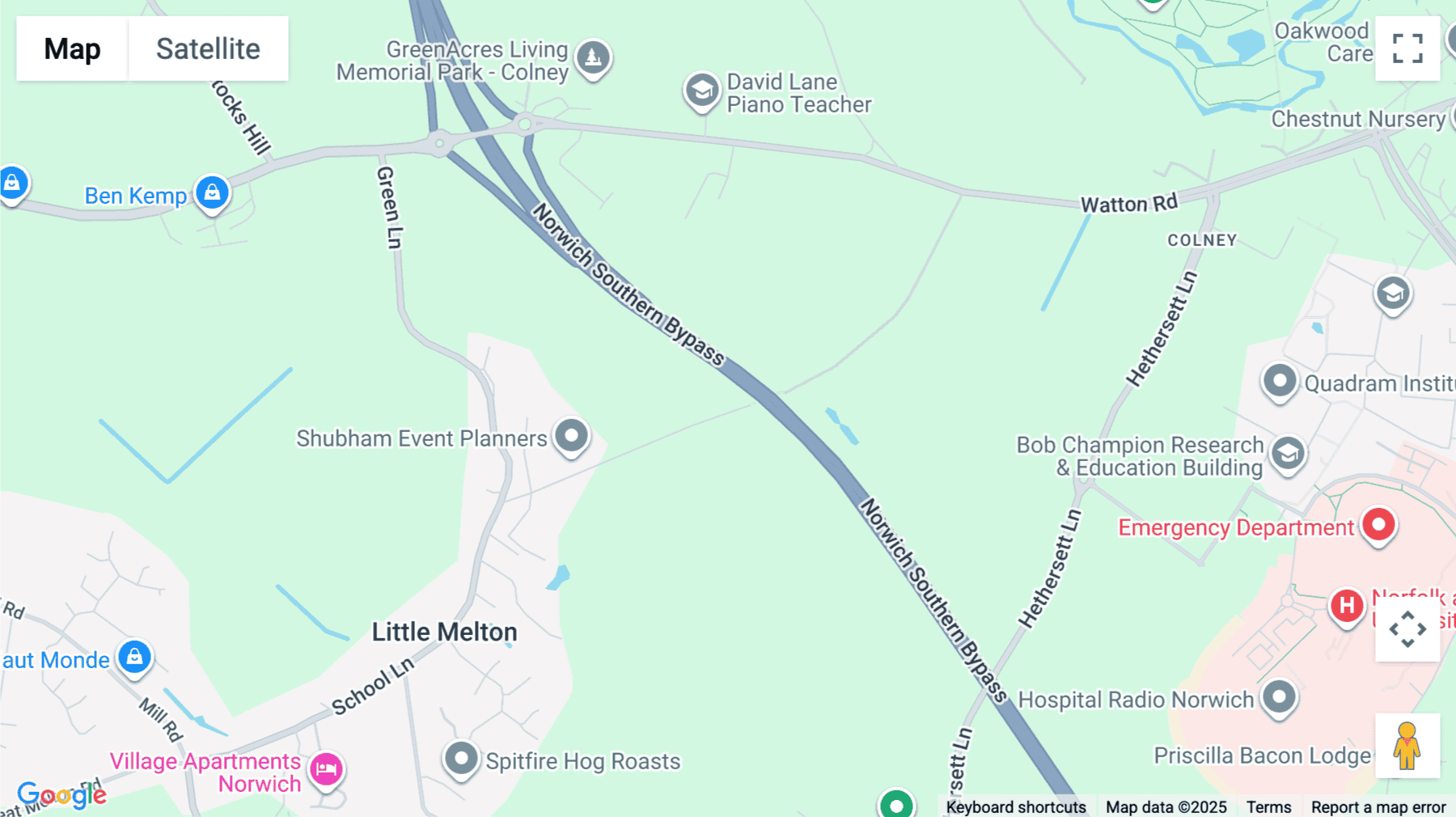 Click for interative map of Oak Lodge Business Centre, 129 School Lane, Little Melton, Ground and First Floor, Norwich