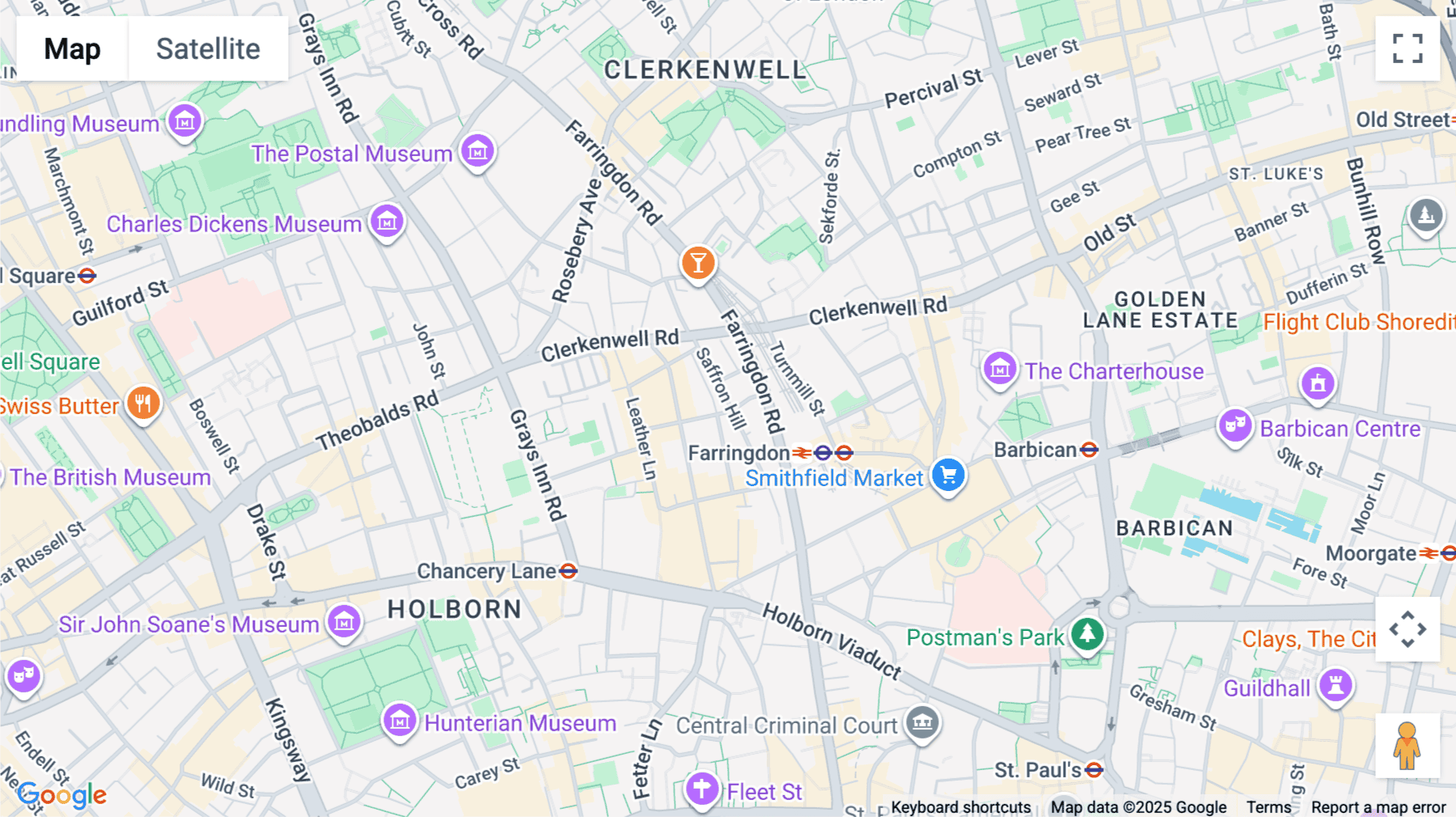 Click for interative map of 14A, Saint Cross Street, London