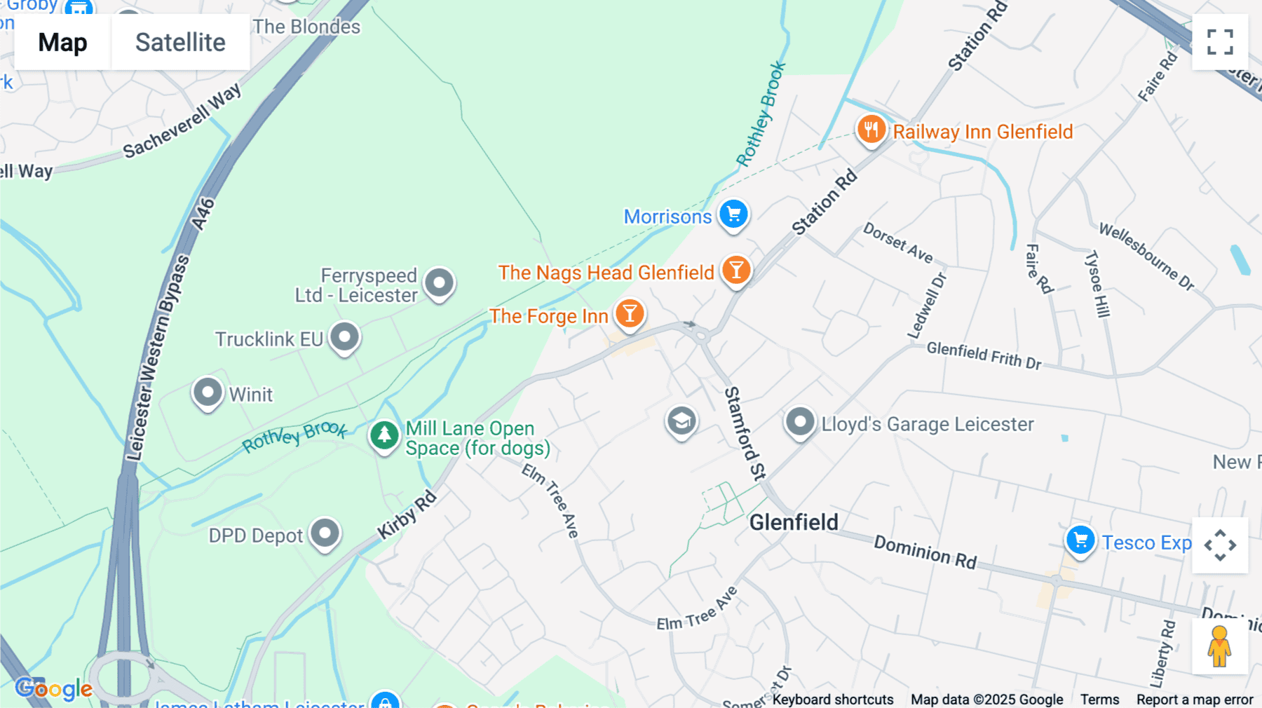 Click for interative map of The Old Rectory, Main Street, Glenfield