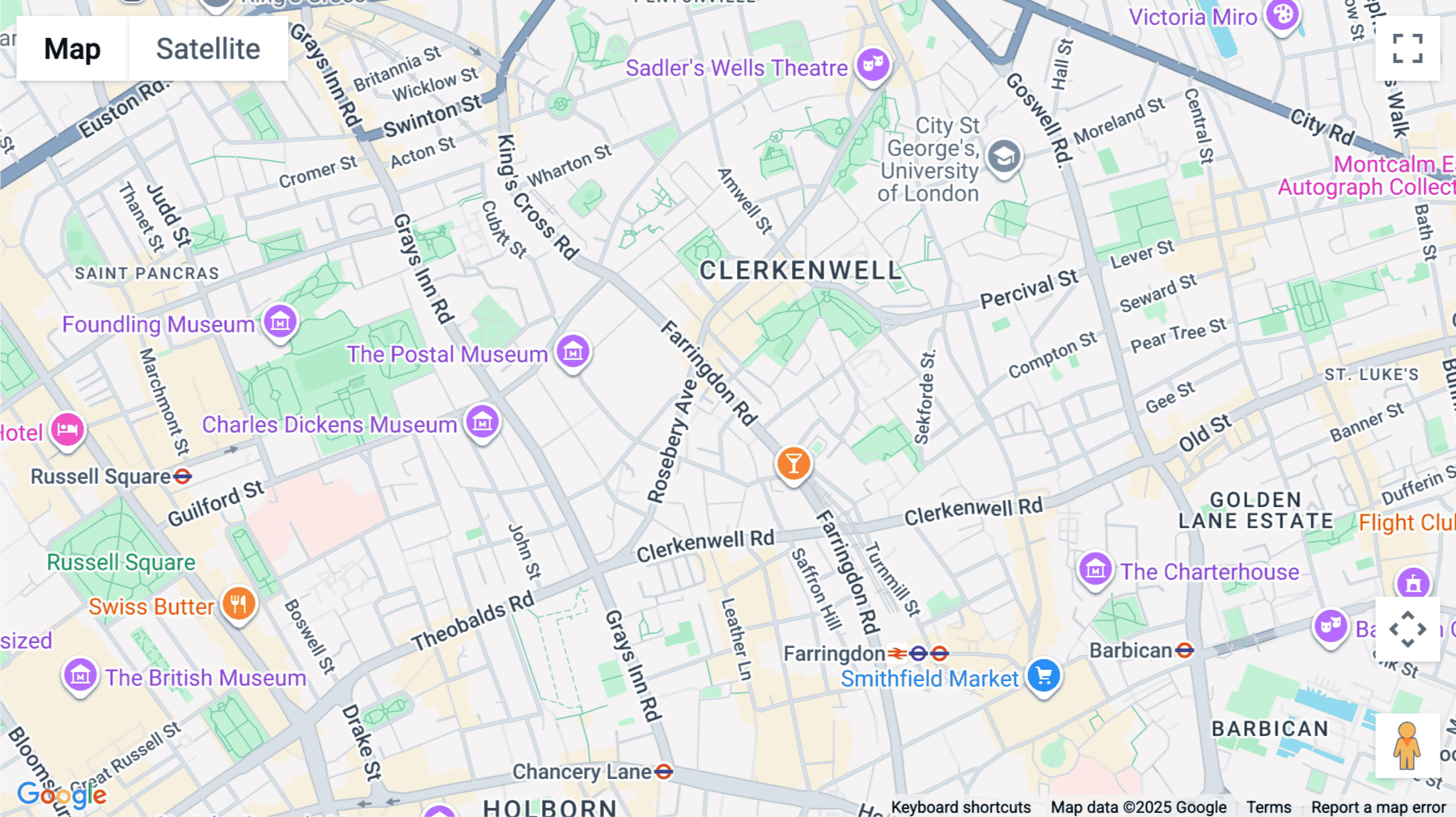 Click for interative map of 161 Farringdon Road, London