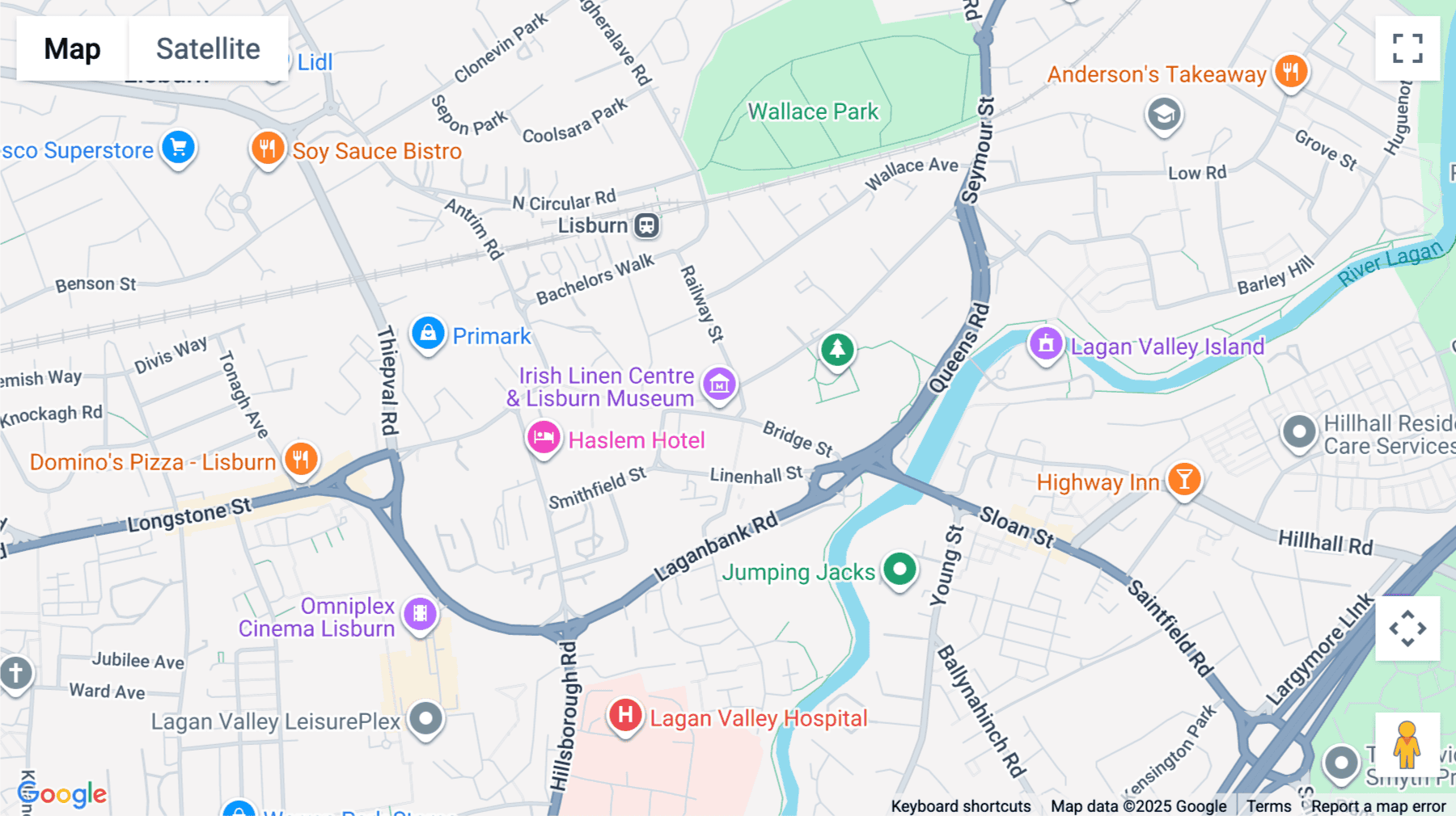 Click for interative map of Linenhall Street, 4th Floor, Lisburn