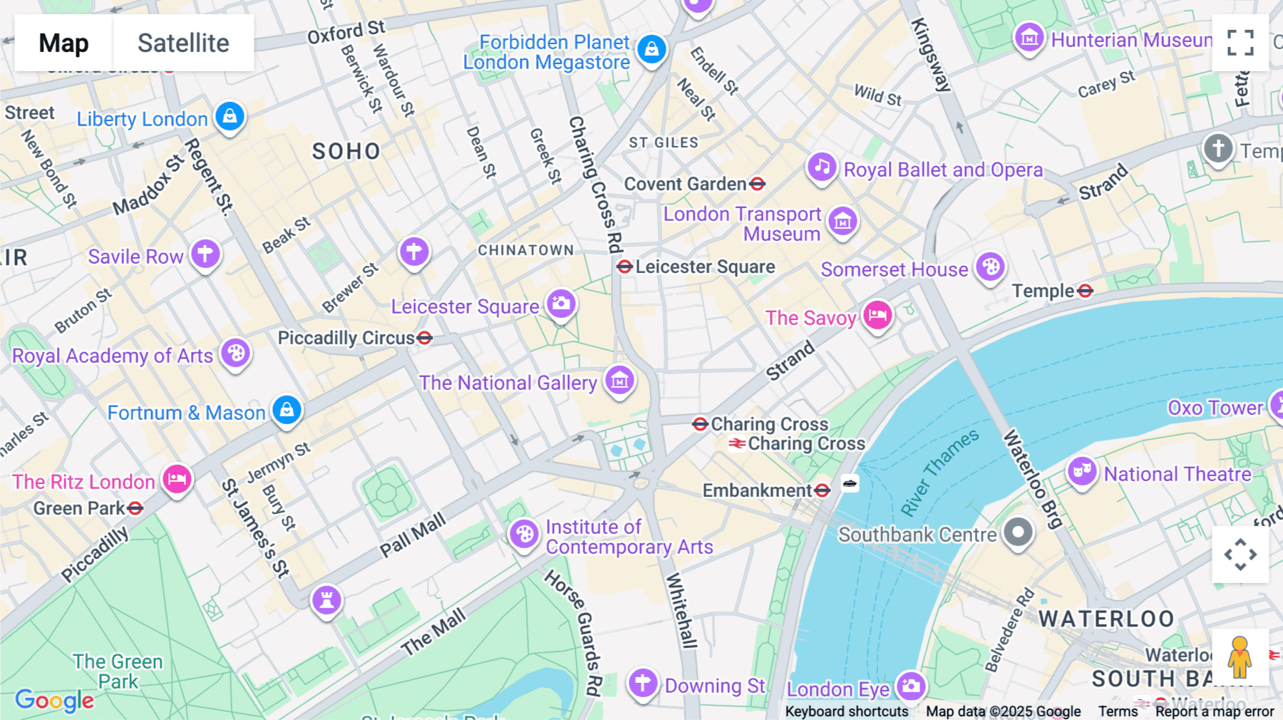 Click for interative map of 2a Charing Cross Road, London