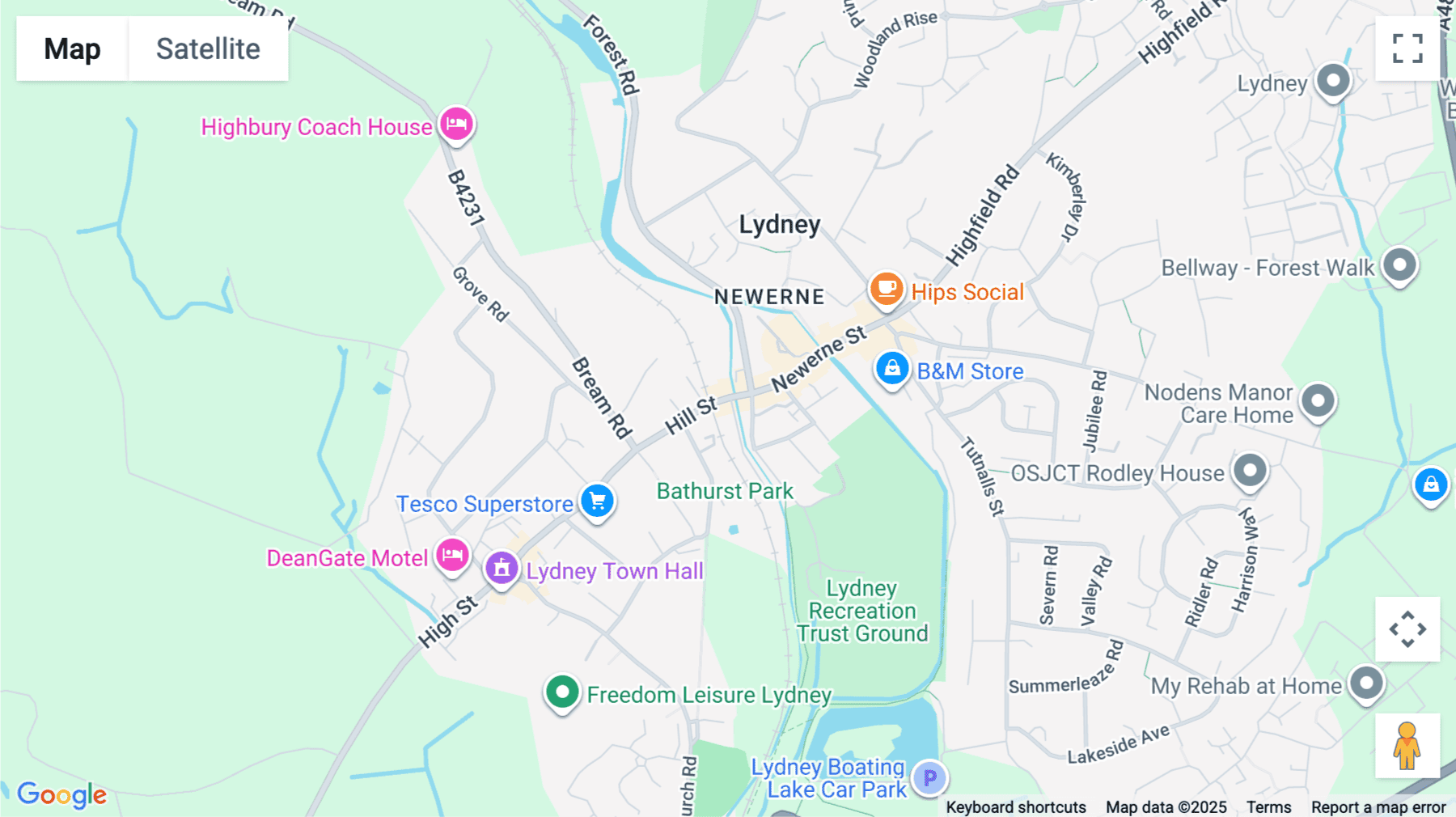 Click for interative map of Hill Street, Lydney, Gloucestershire, Kings Buildings, Lydney