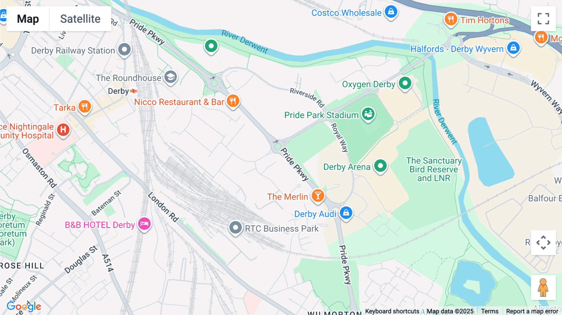 Click for interative map of 3 Centro Place, Pride Park, Derby
