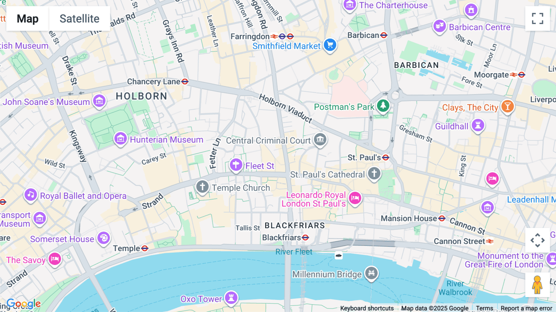 Click for interative map of 10, Saint Bride Street, London