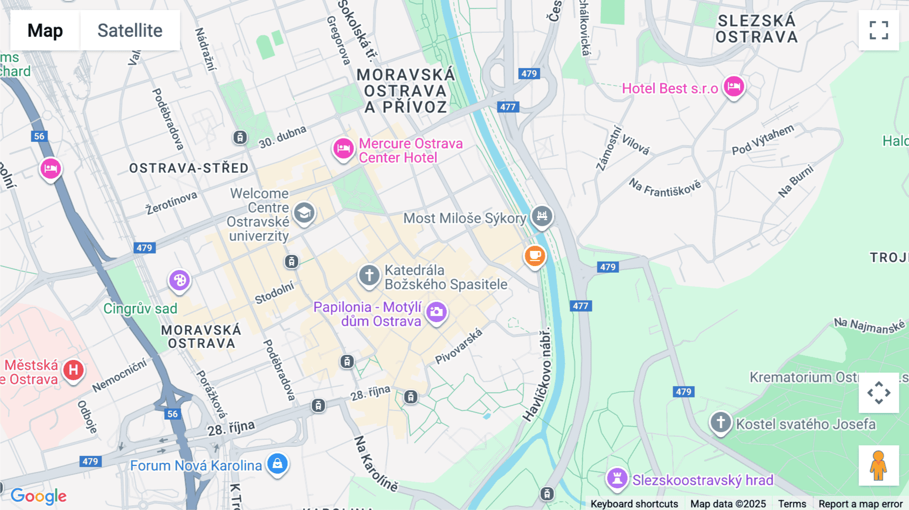 Click for interative map of Masarykovo Nam 15, Moravska Ostrava, Ostrava