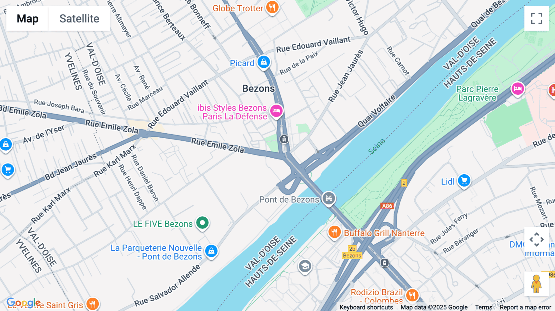 Click for interative map of 1 Rue Emile Zola, Bezons