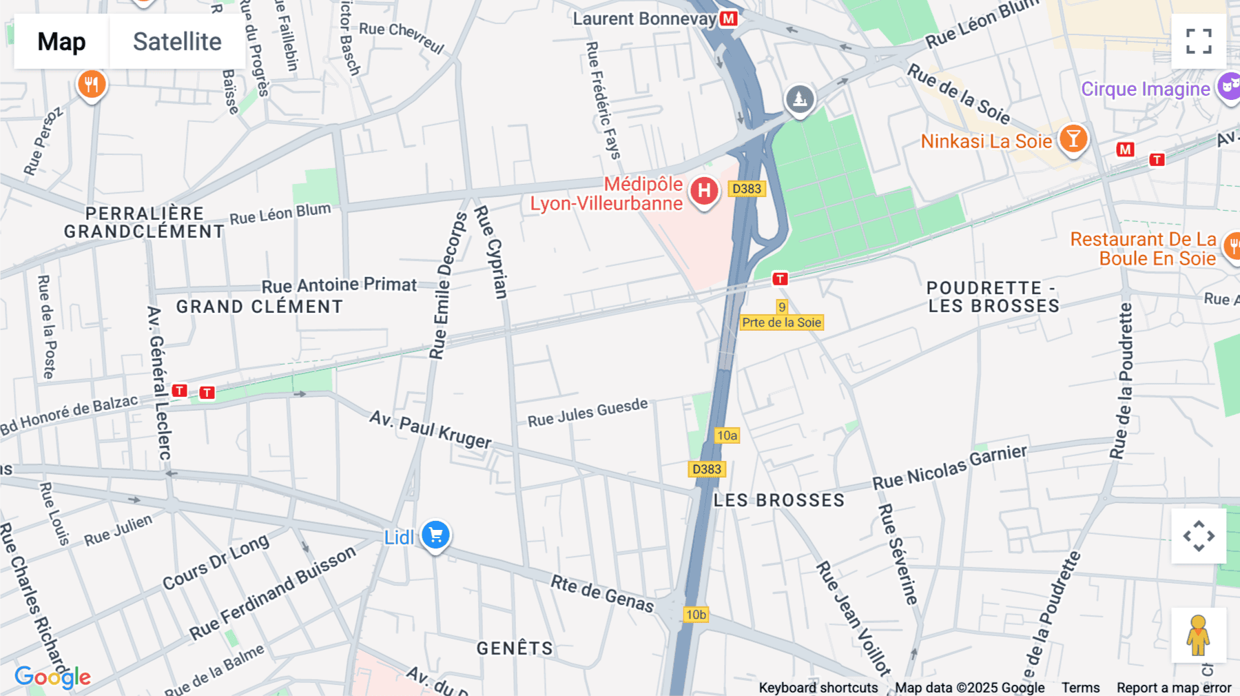 Click for interative map of 11b Rue de la Ligne de l’Est, Villeurbanne