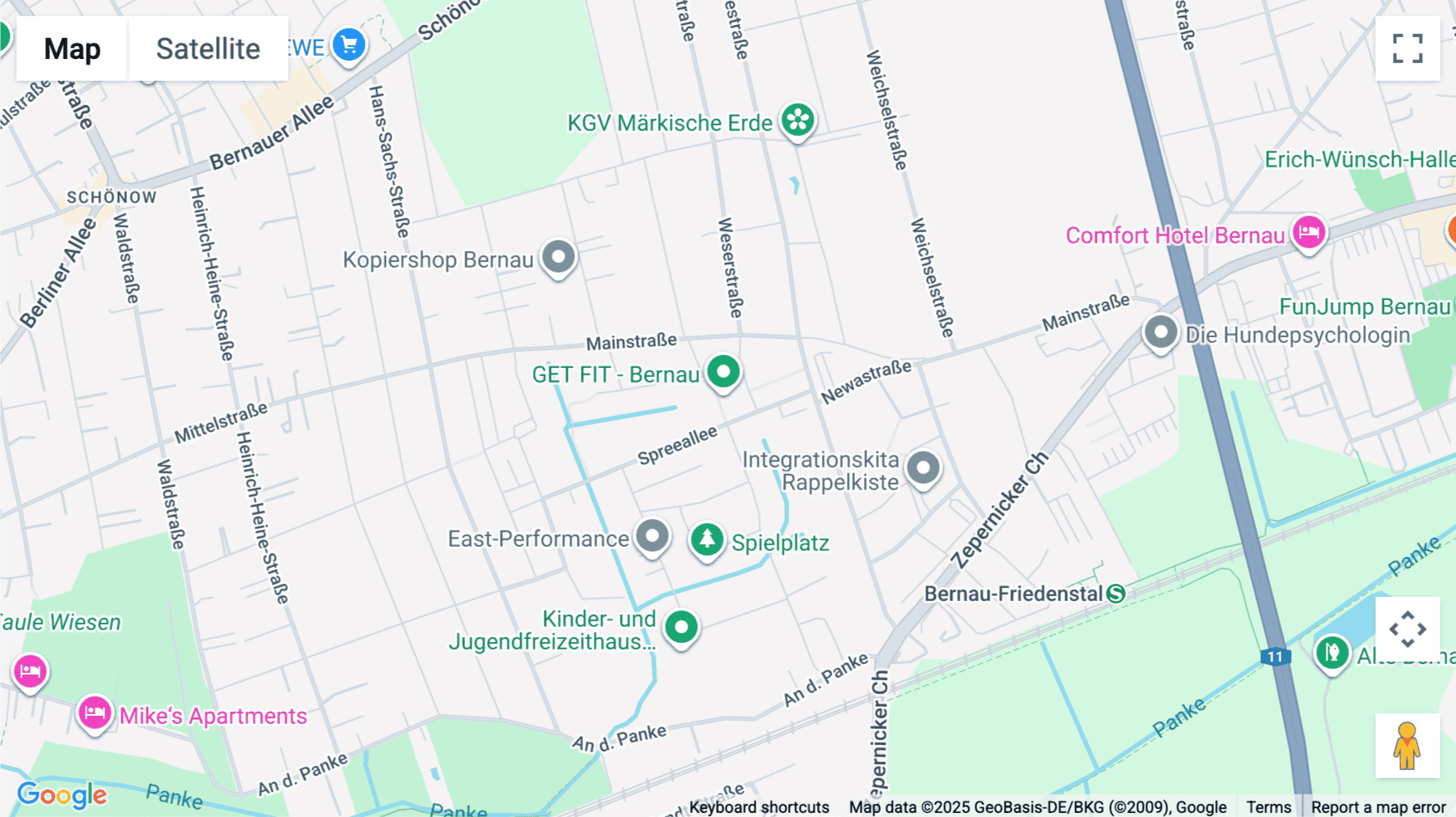 Click for interative map of Friedenstaler Platz 14, Bernau bei Berlin