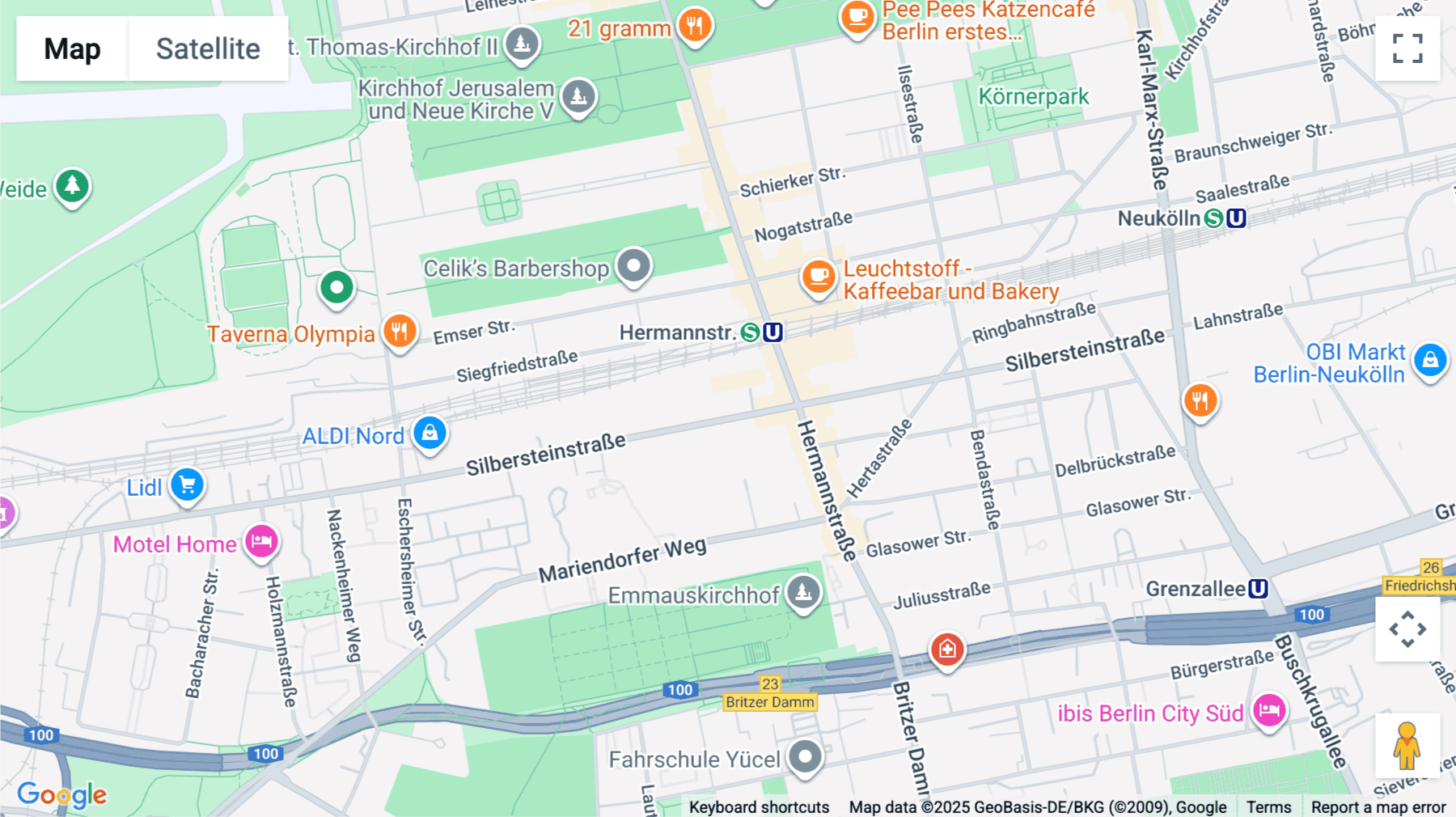 Click for interative map of 78, Silbersteinstraße, Berlin