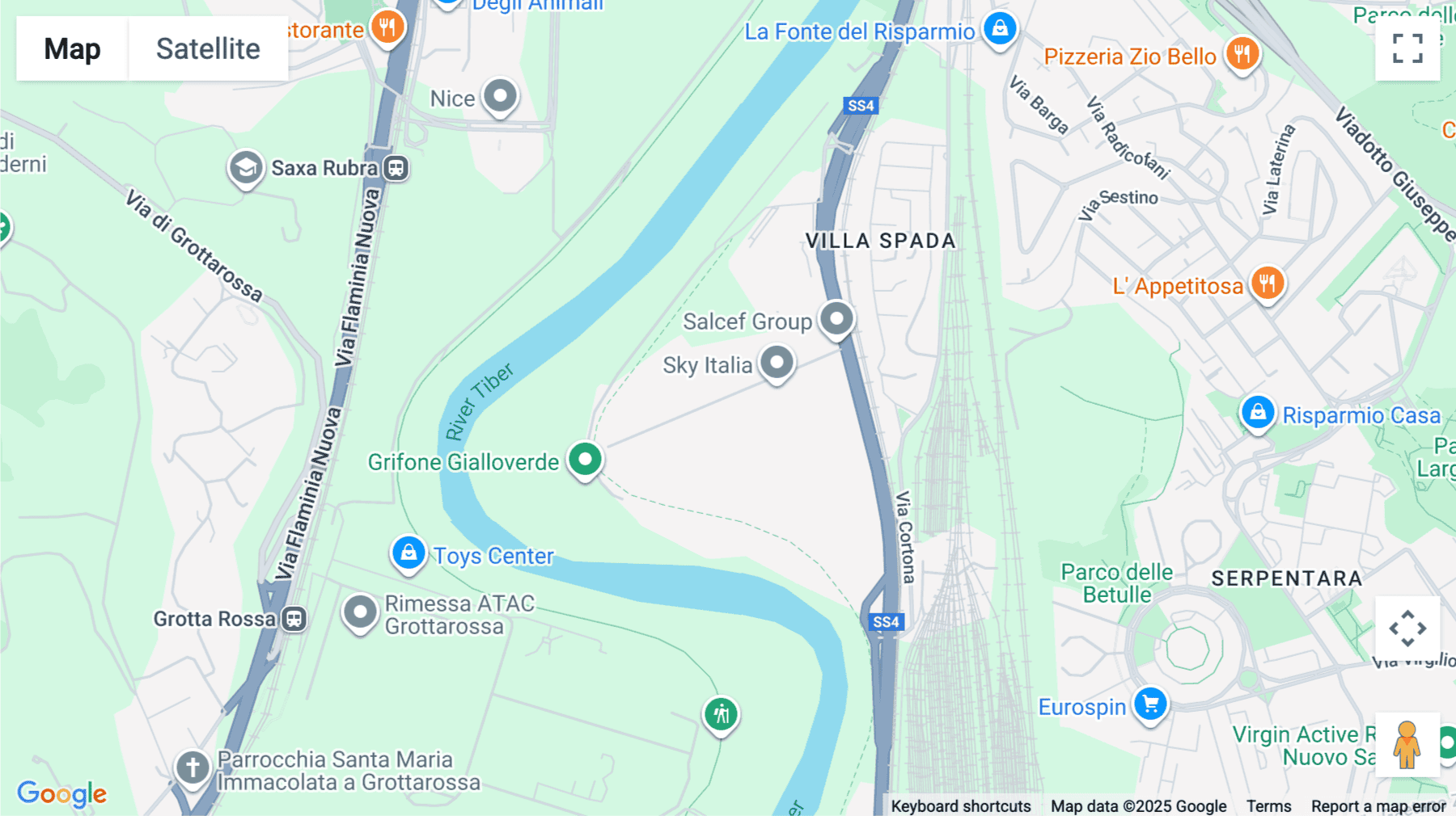 Click for interative map of Roma Via Pistoiese, Via Sambuca Pistoiese 51-53, Rome