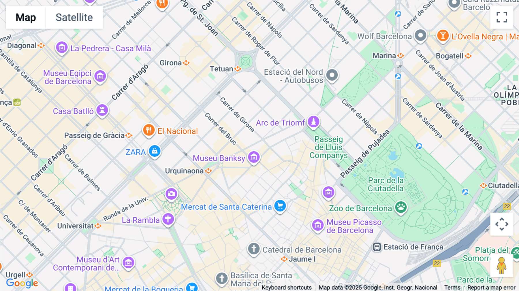 Click for interative map of 52, Ronda de Sant Pere, Eixample, Barcelona