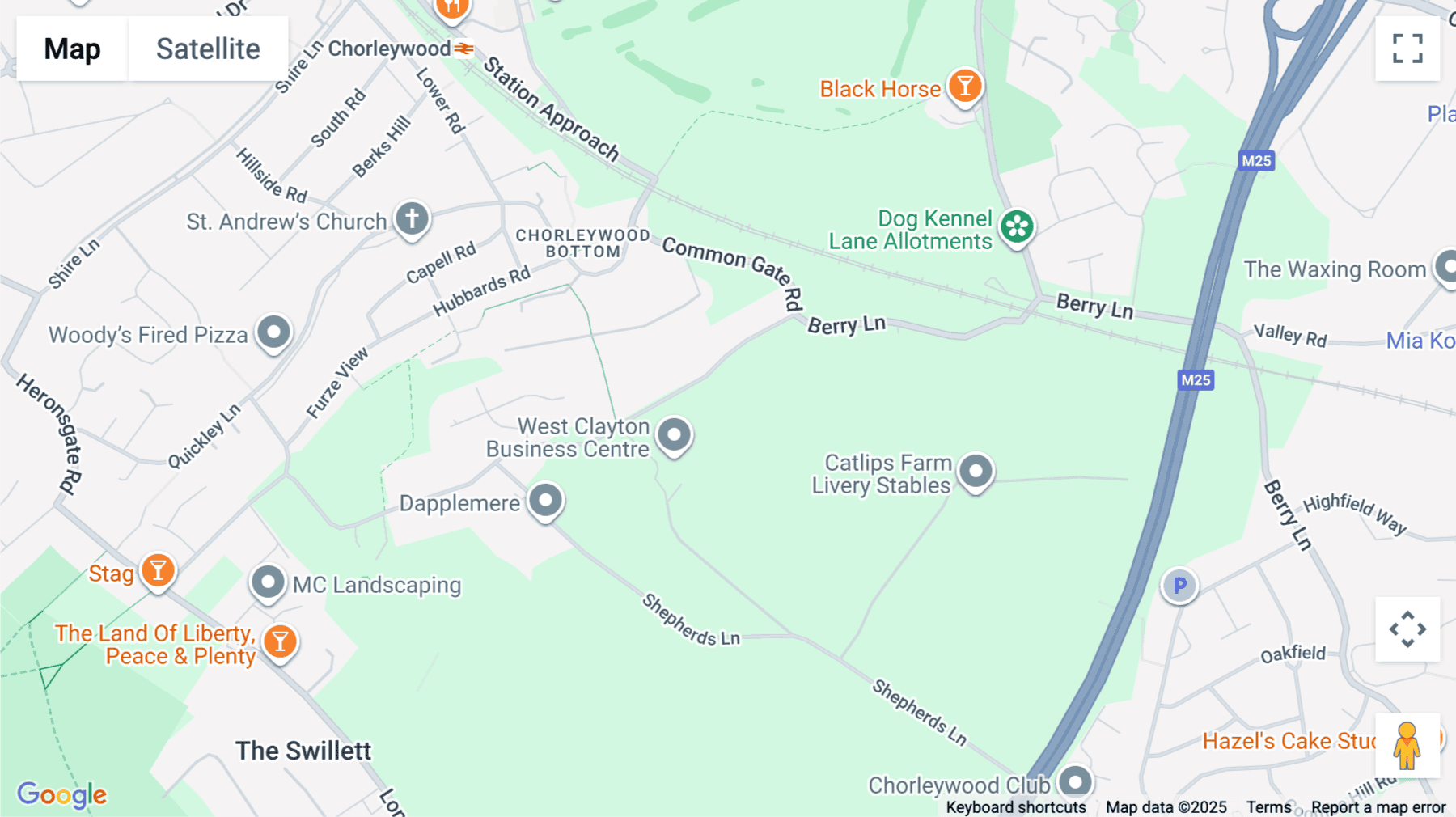 Click for interative map of The West Clayton Estate, Berry lane, Rickmansworth
