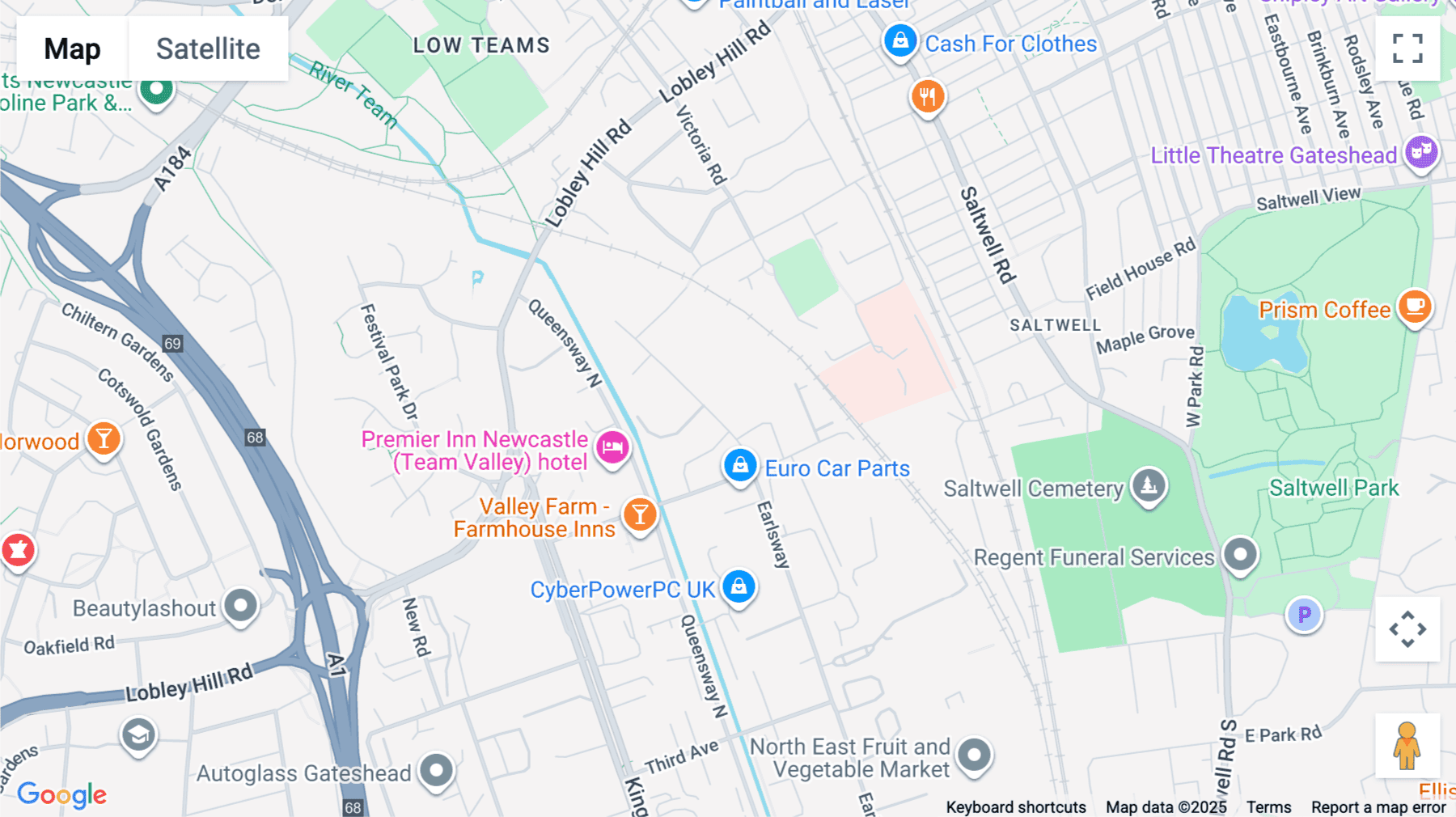 Click for interative map of 9, Earlsway, Team Valley, Gateshead