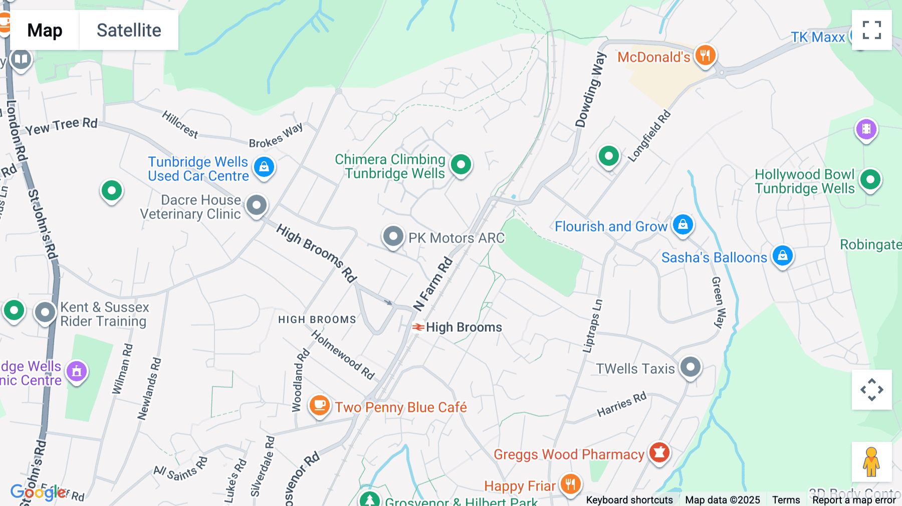 Click for interative map of Sure Store, North Farm Road, Tunbridge Wells