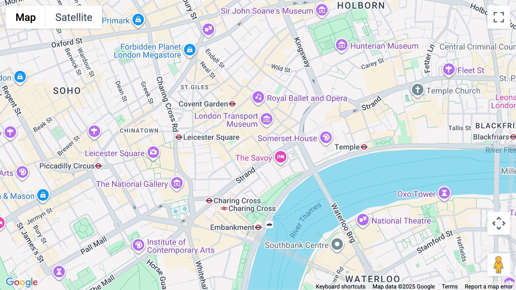 Click for interative map of Southampton Street, London