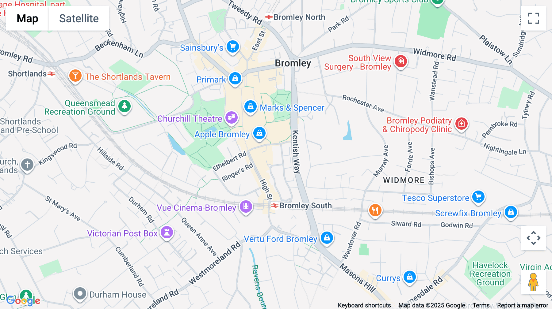 Click for interative map of Unit 6 & 7, The Mall, Bromley (London)