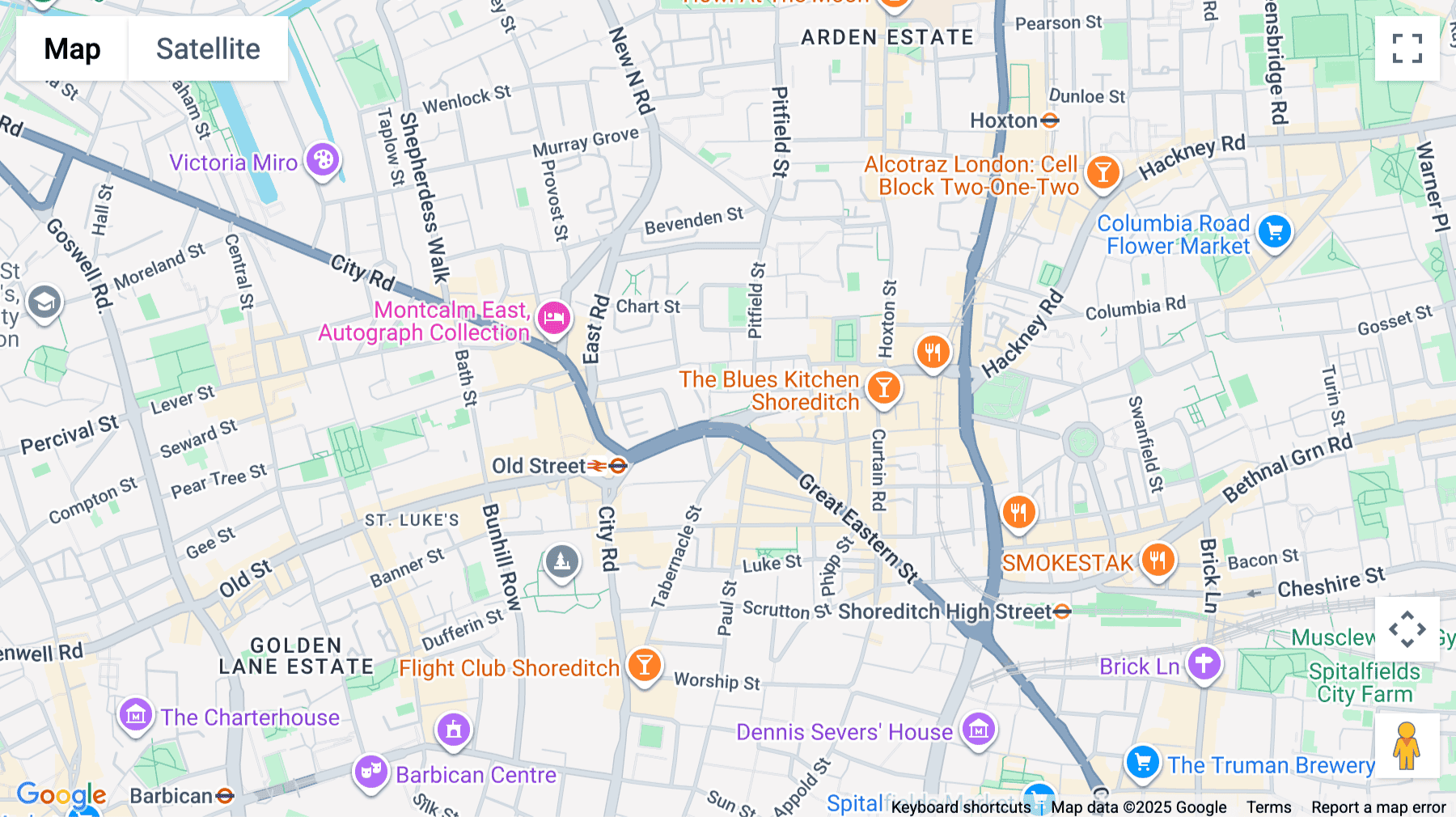 Click for interative map of 239, Old Street, London