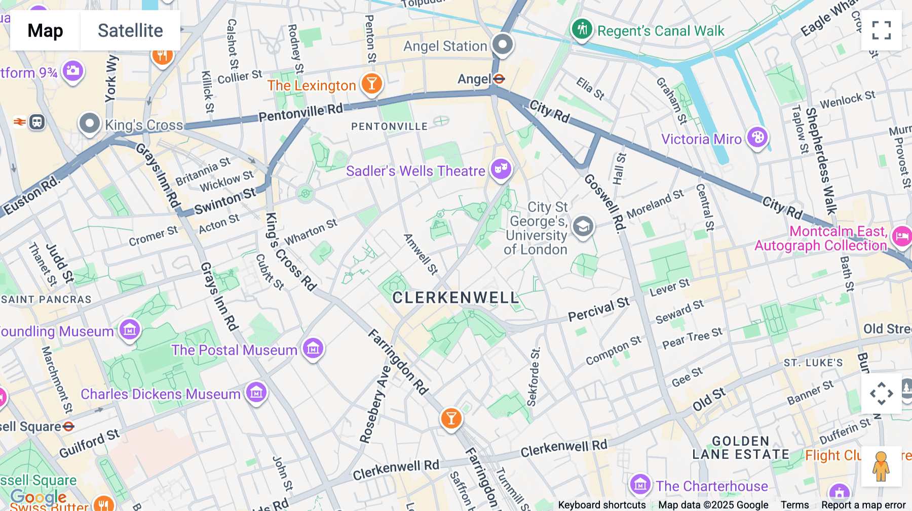 Click for interative map of 161 Rosebery Avenue First Floor, Clerkenwell, London