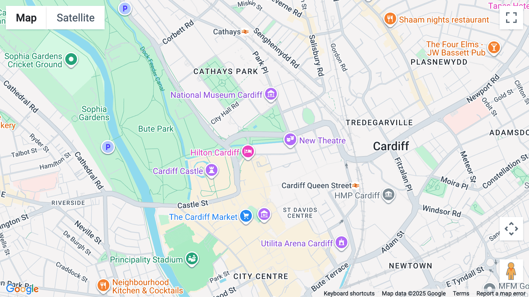 Click for interative map of Park House, 2 Greyfriars Road, Cardiff