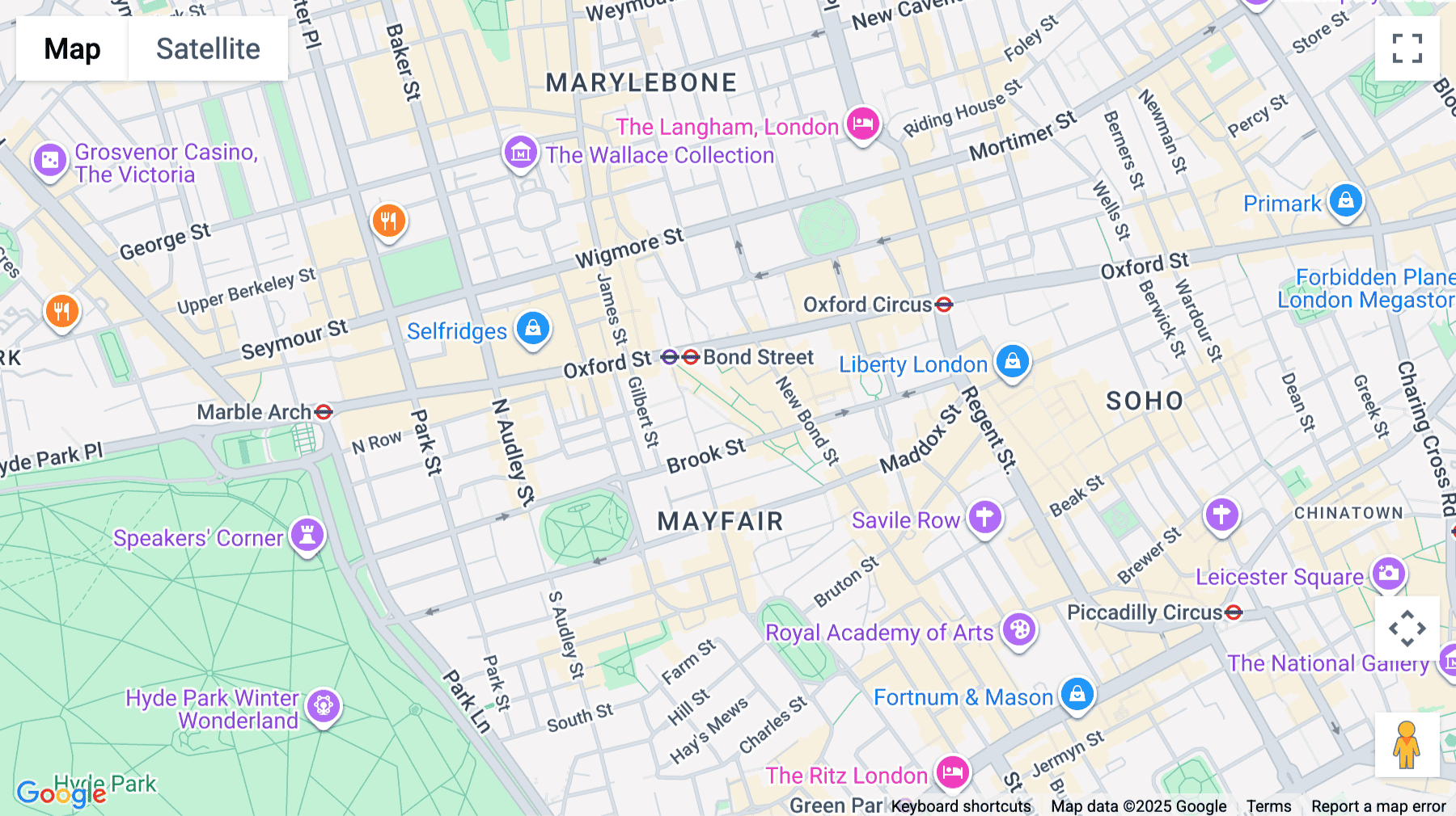 Click for interative map of 12, South Molton Street, London