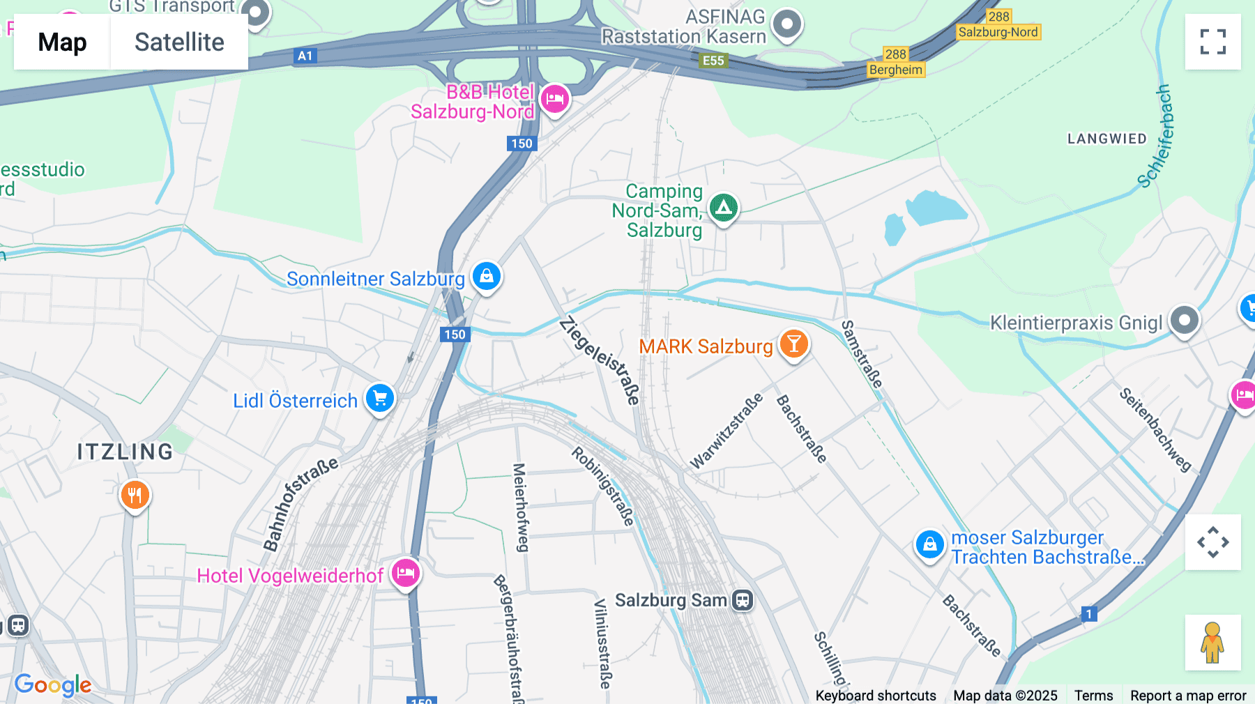 Click for interative map of 4, Hartlebengasse, Salzburg