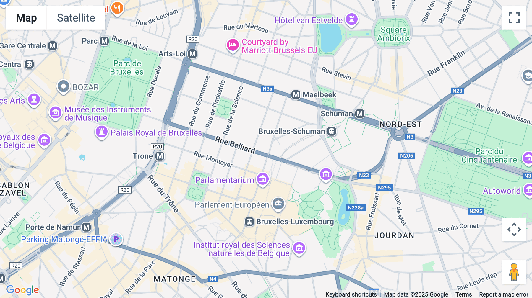 Click for interative map of 74, Rue de Trèves, Brussels
