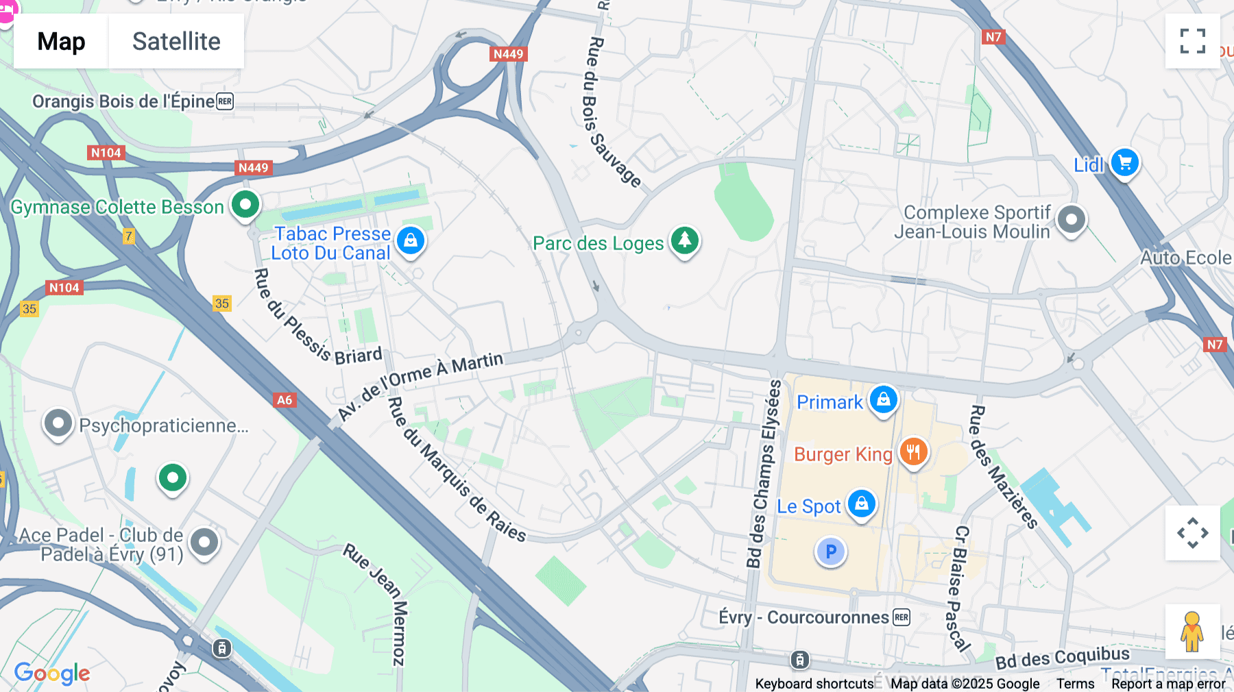 Click for interative map of Rond-point de l'Espace, Evry-Courcouronnes