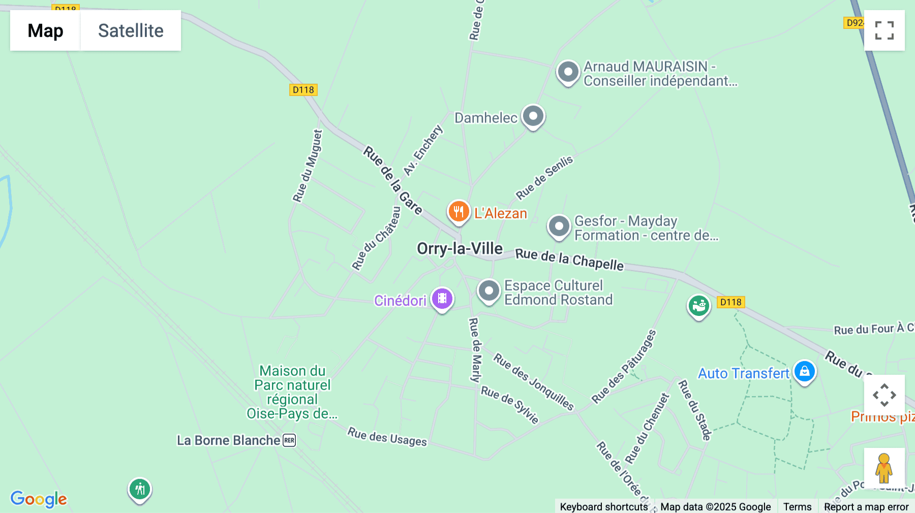 Click for interative map of 1, Place de l'Abbé Clin, Orry-la-Ville