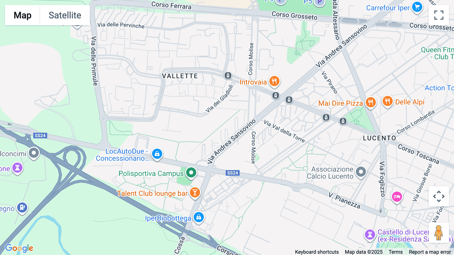 Click for interative map of Via Pianezza 289, 