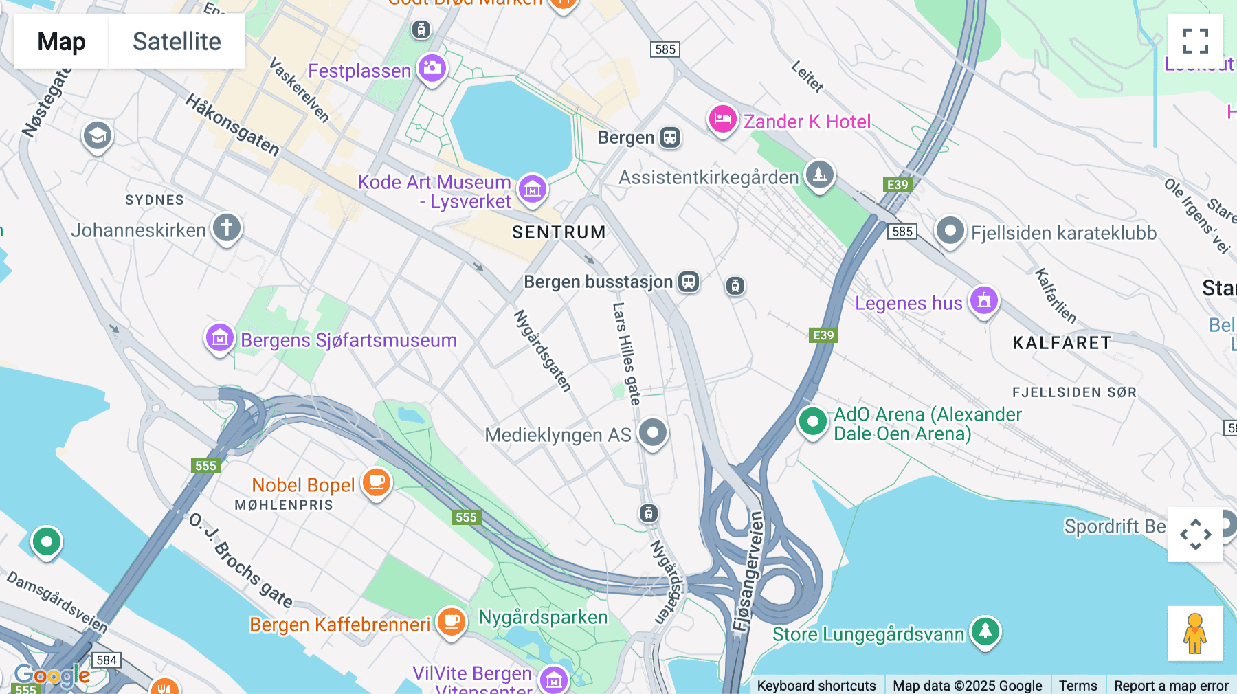 Click for interative map of Lars Hillesgate 19, Etasje 6, Bergen