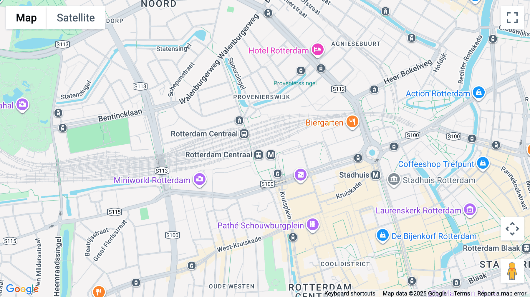 Click for interative map of NS International Rotterdam Central, Stationsplein 18A, Platform 2, Rotterdam