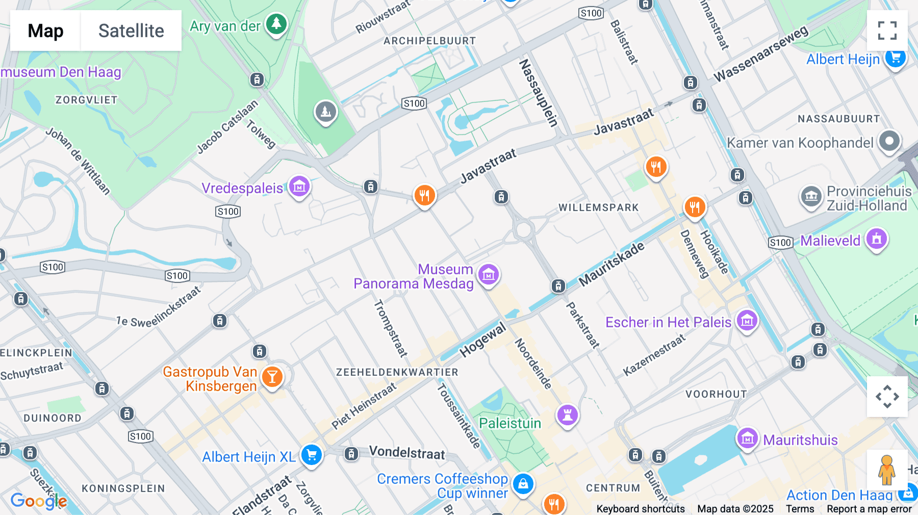 Click for interative map of Zeestraat 70, The Hague (Den Haag)