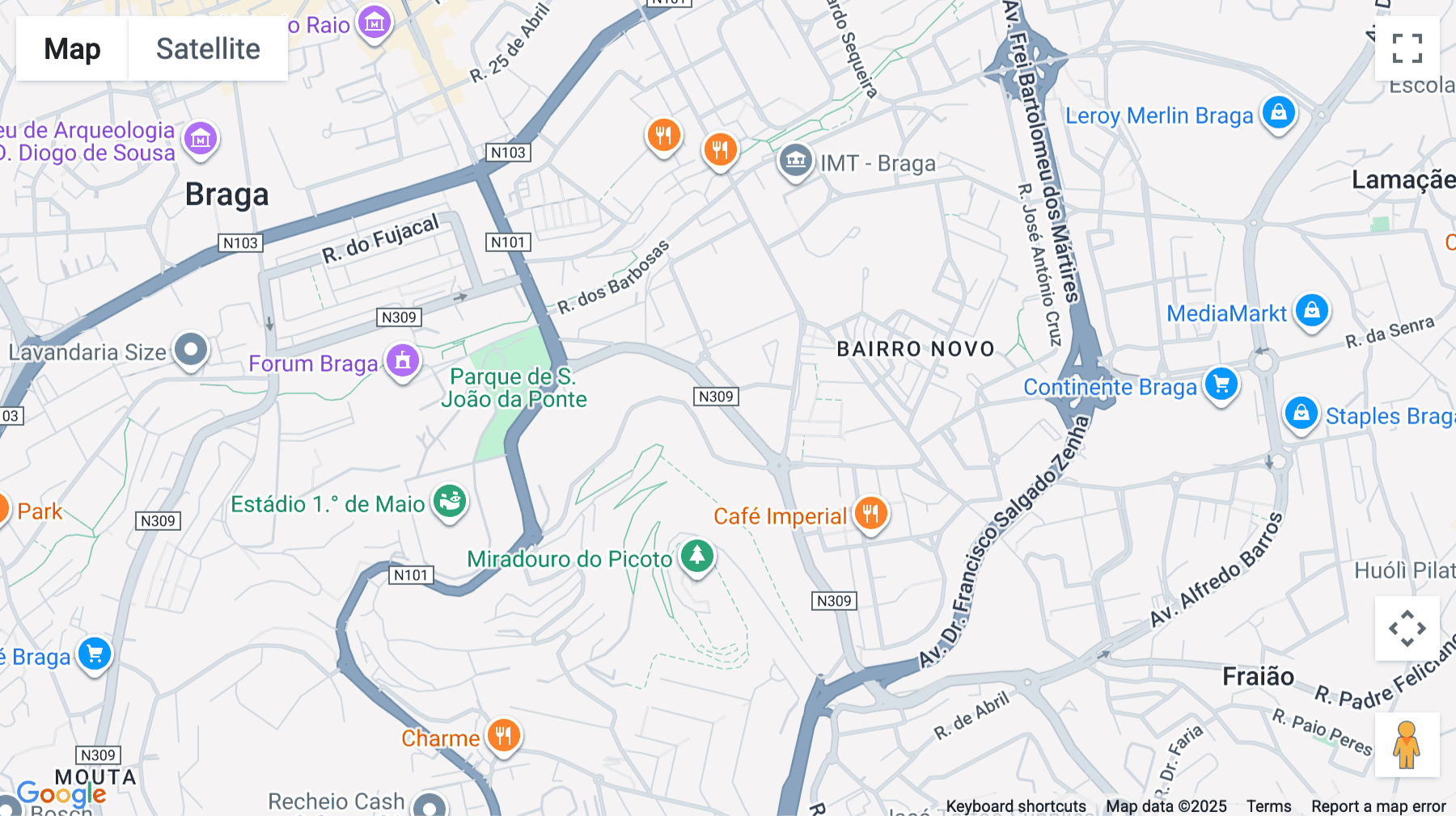 Click for interative map of Rua Santo Adrião, Braga