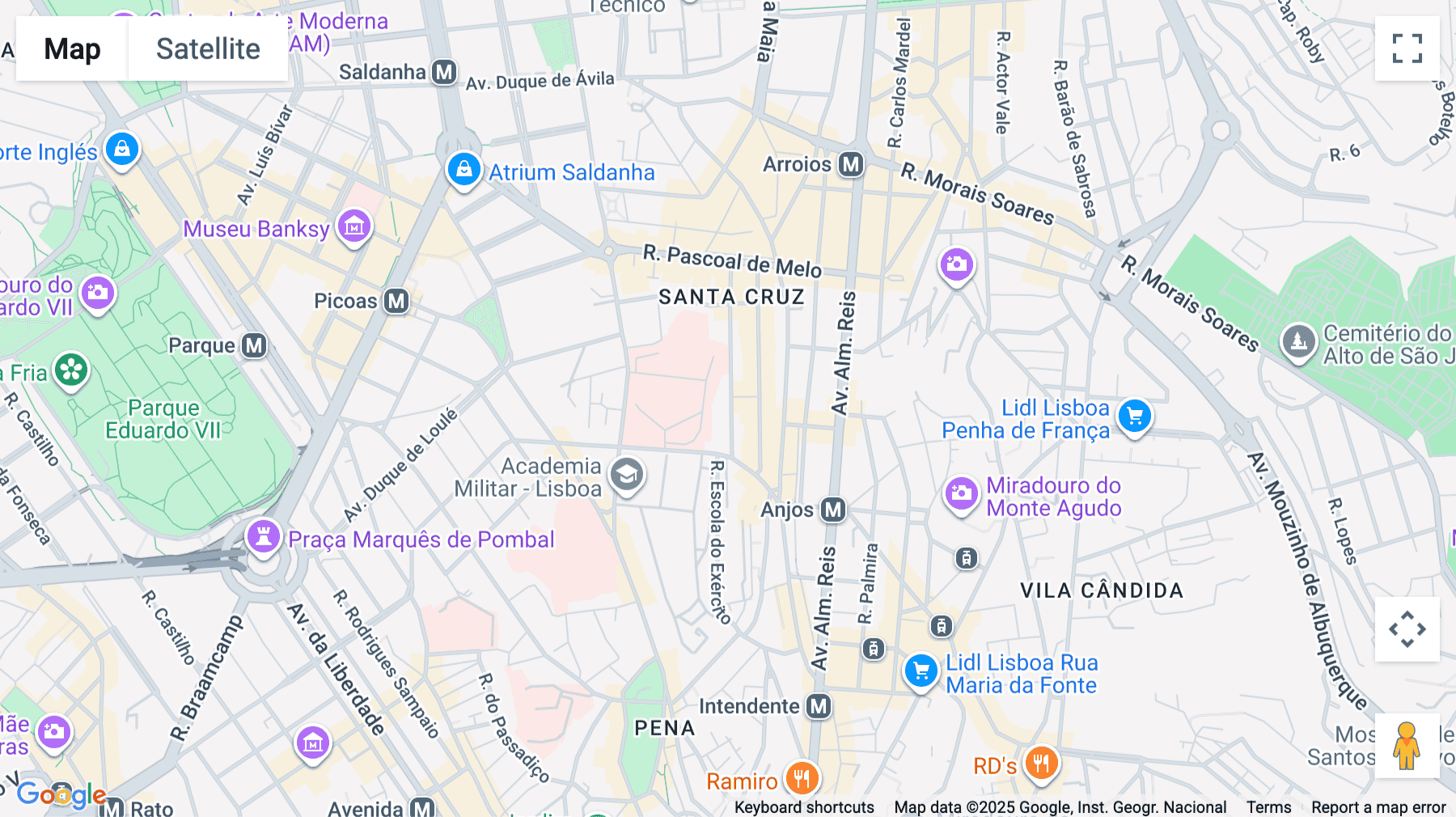Click for interative map of Rua José Estêvão 25C, Lisbon