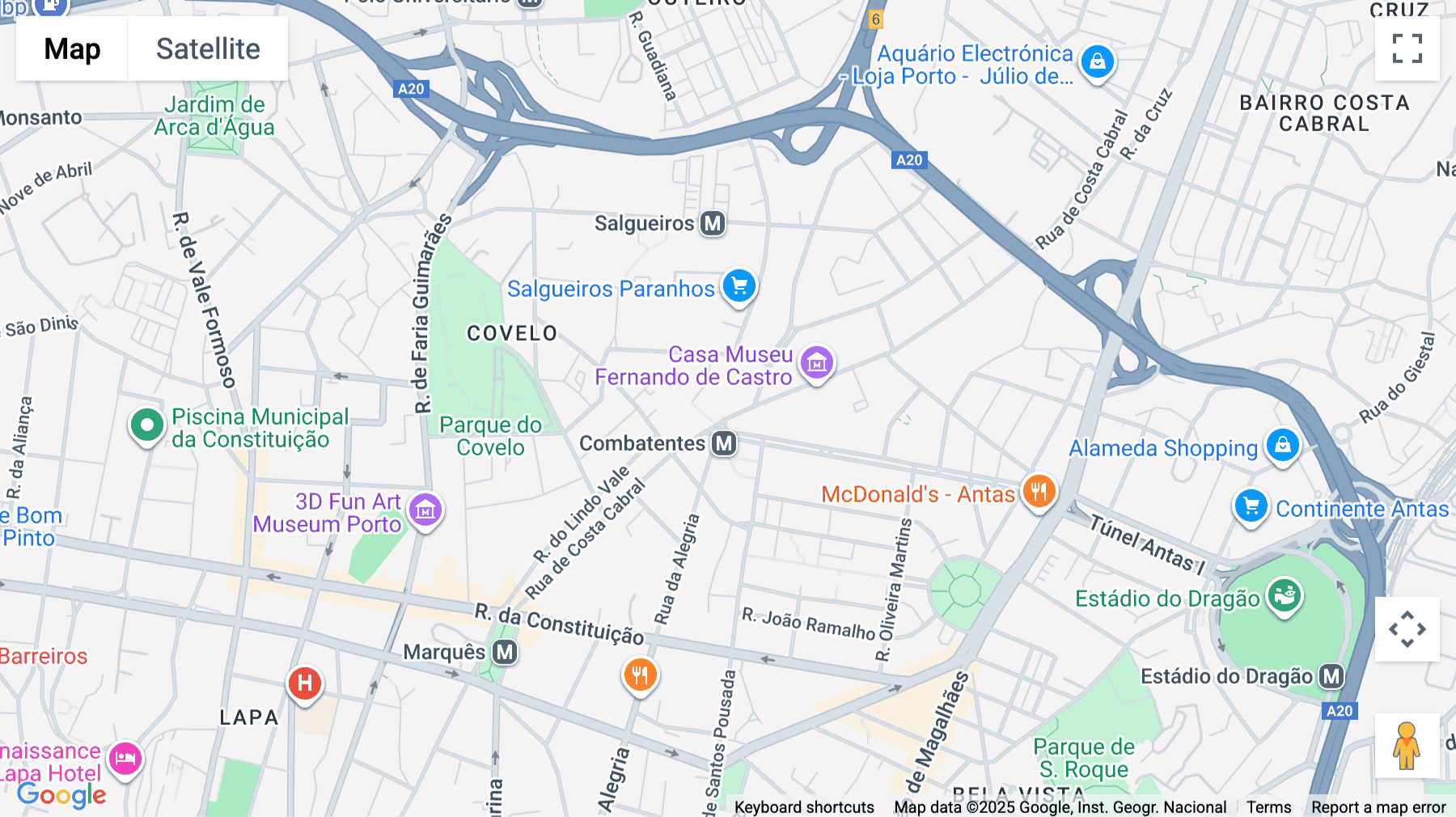 Click for interative map of 575, Rua de Costa Cabral, Porto